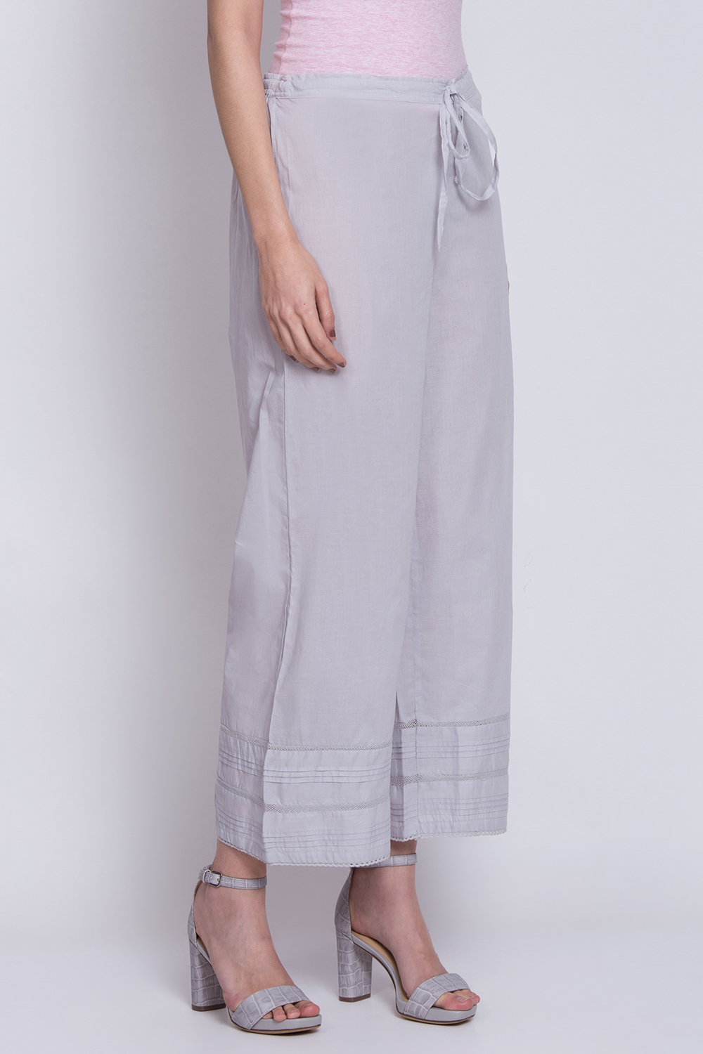 Beige Cotton Palazzo image number 2