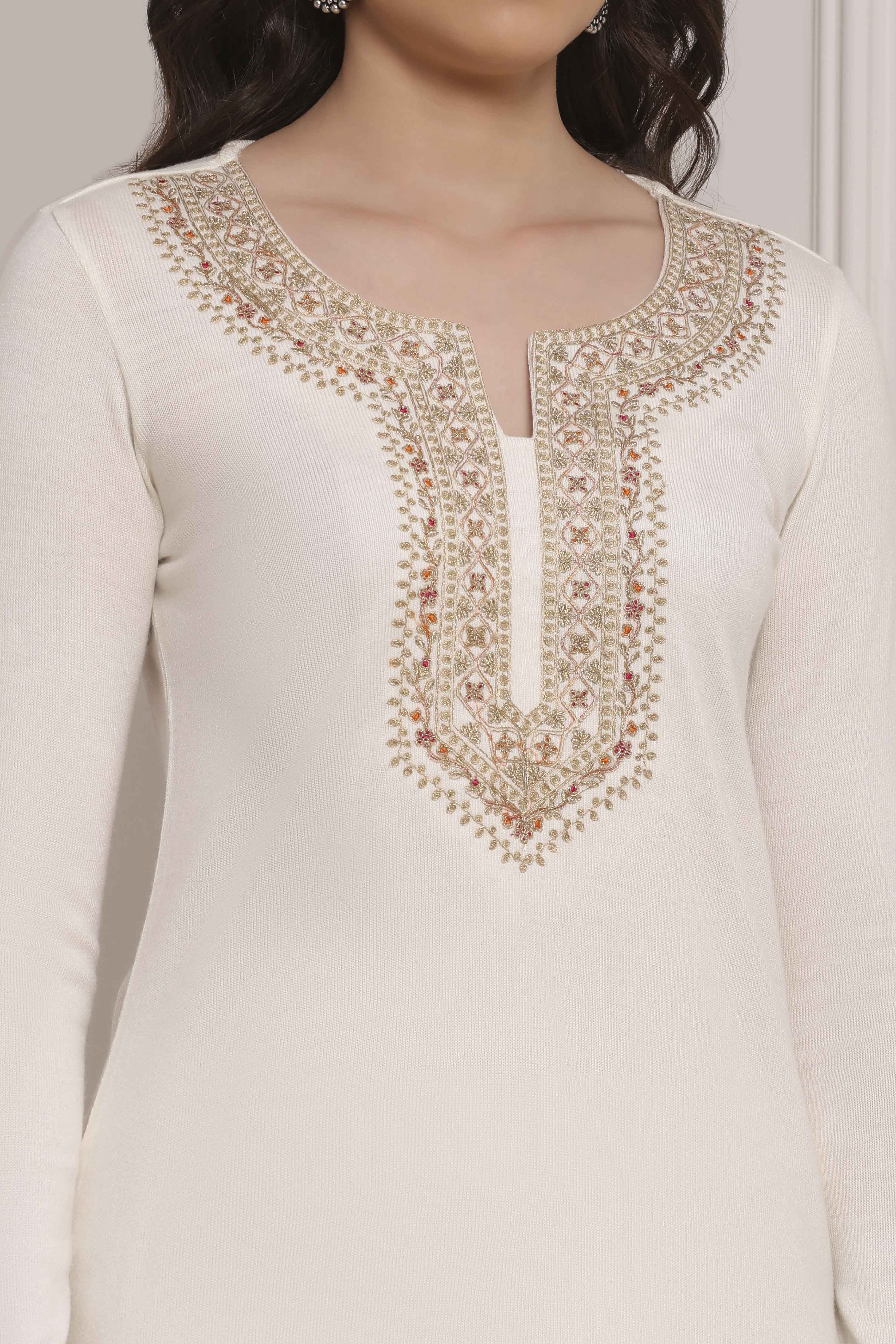 Black Acrylic Straight Dyed Kurta image number 1