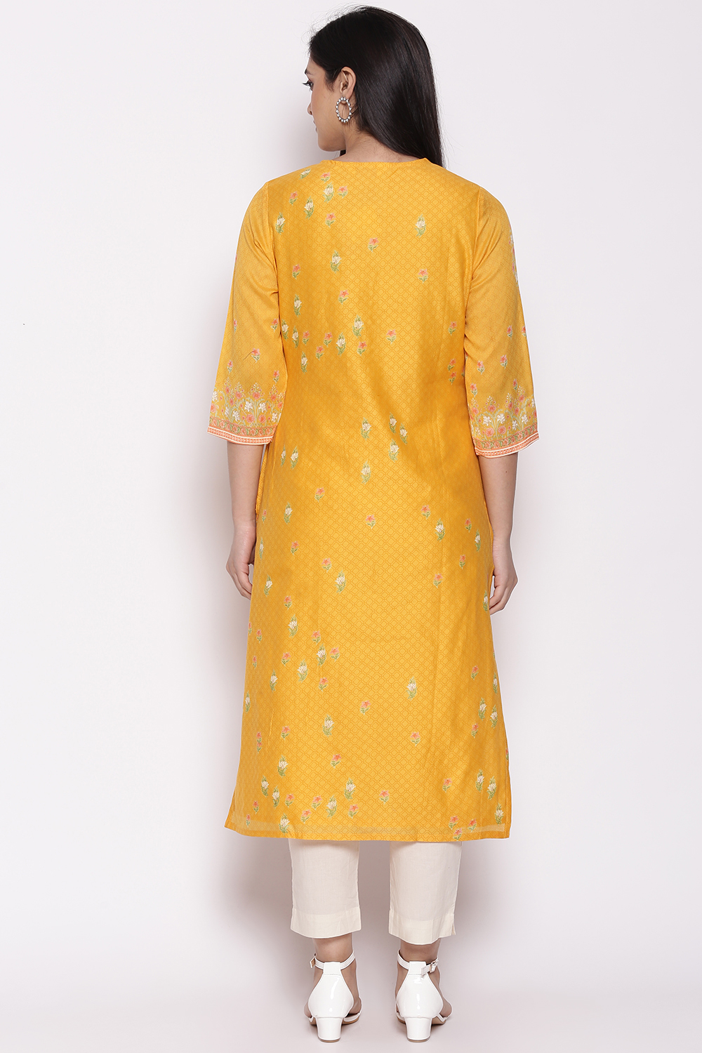 Pink Cotton Silk Yarndyed Kurti image number 4