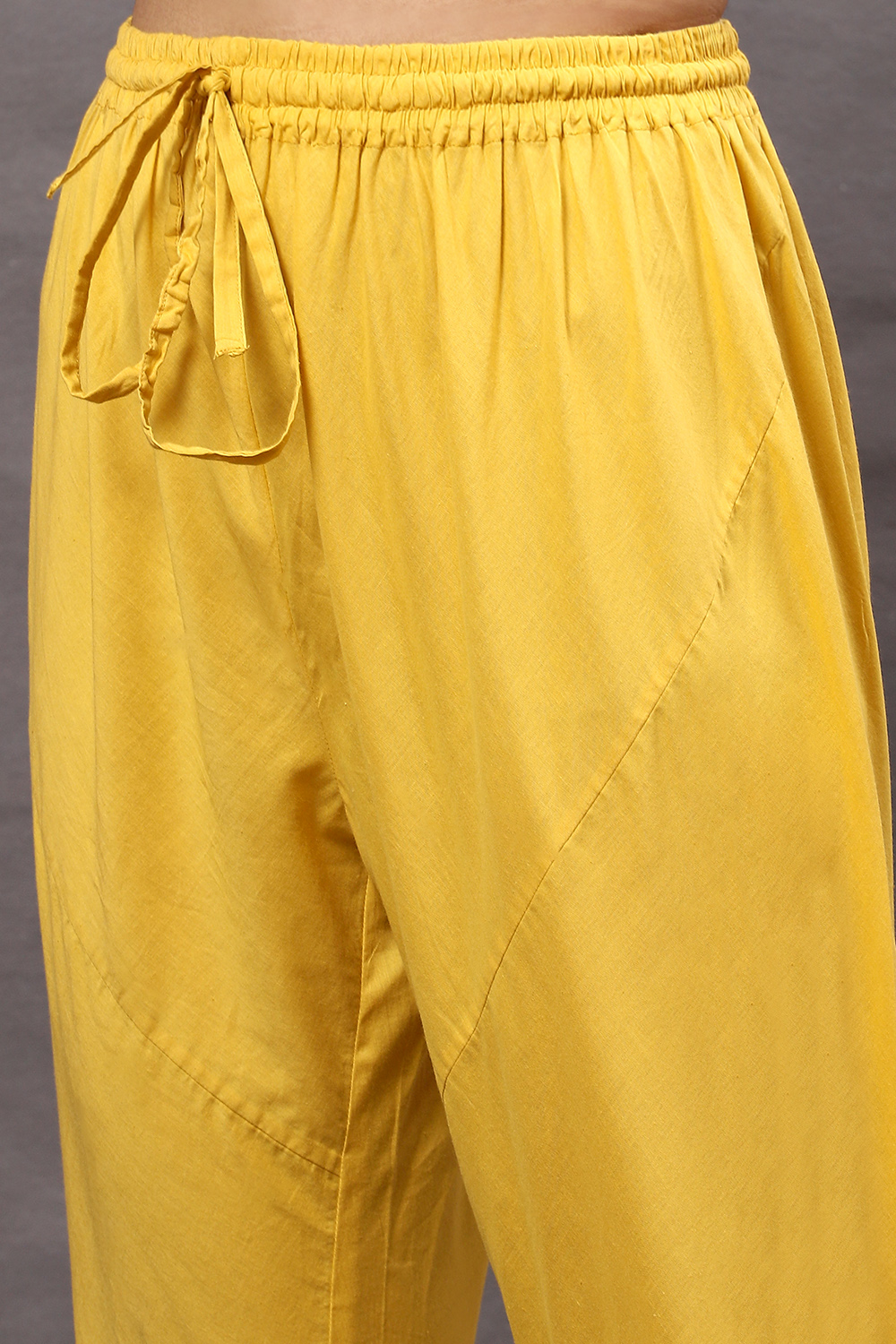 Mustard Cotton Blend Anarkali Kurta Suit Set image number 2