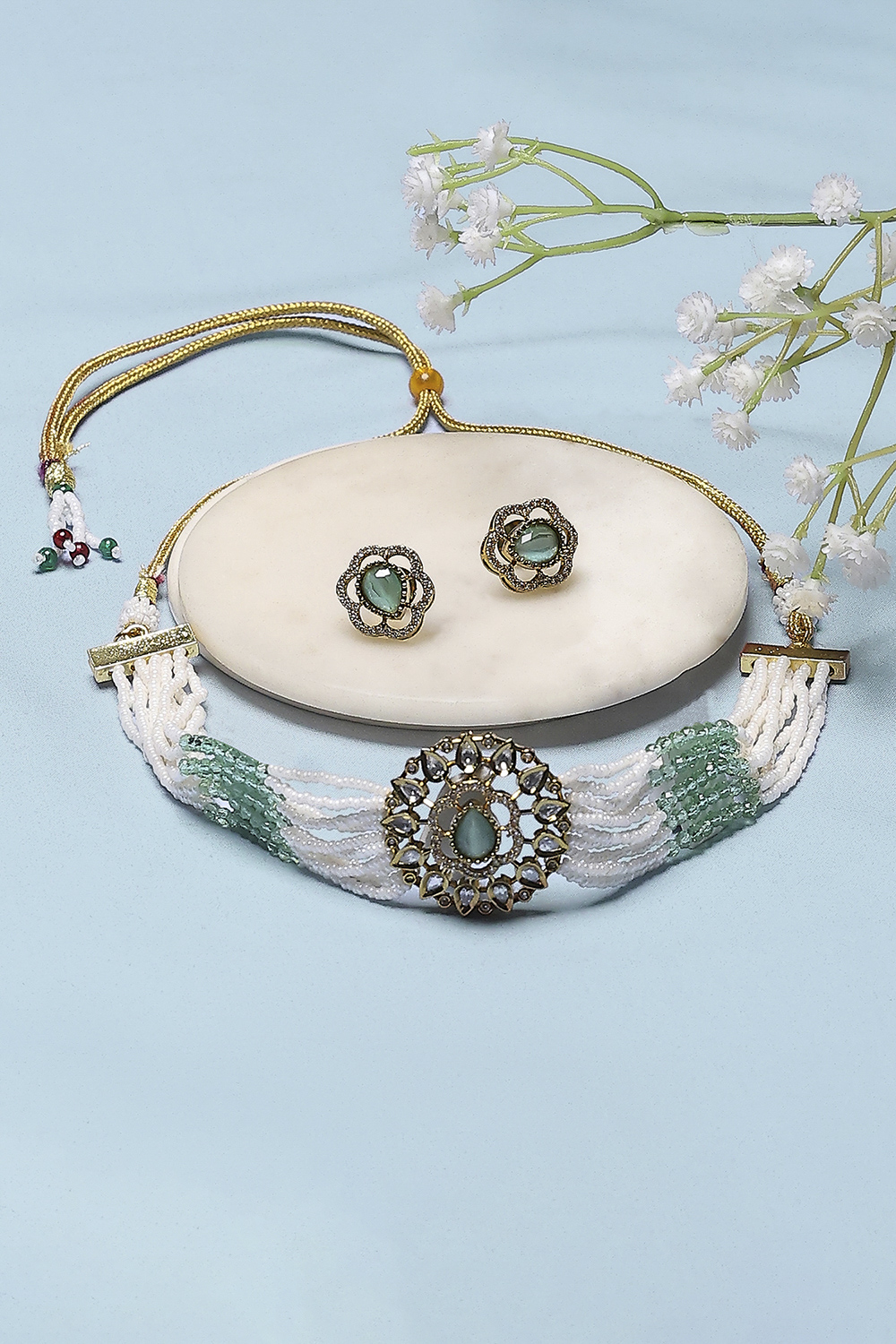Mint Green Necklace Set image number 0