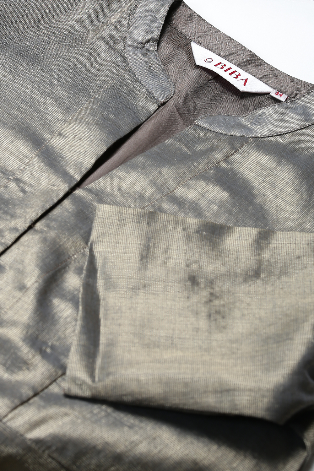 Sage Green Metallic Cotton Lehenga Set image number 1