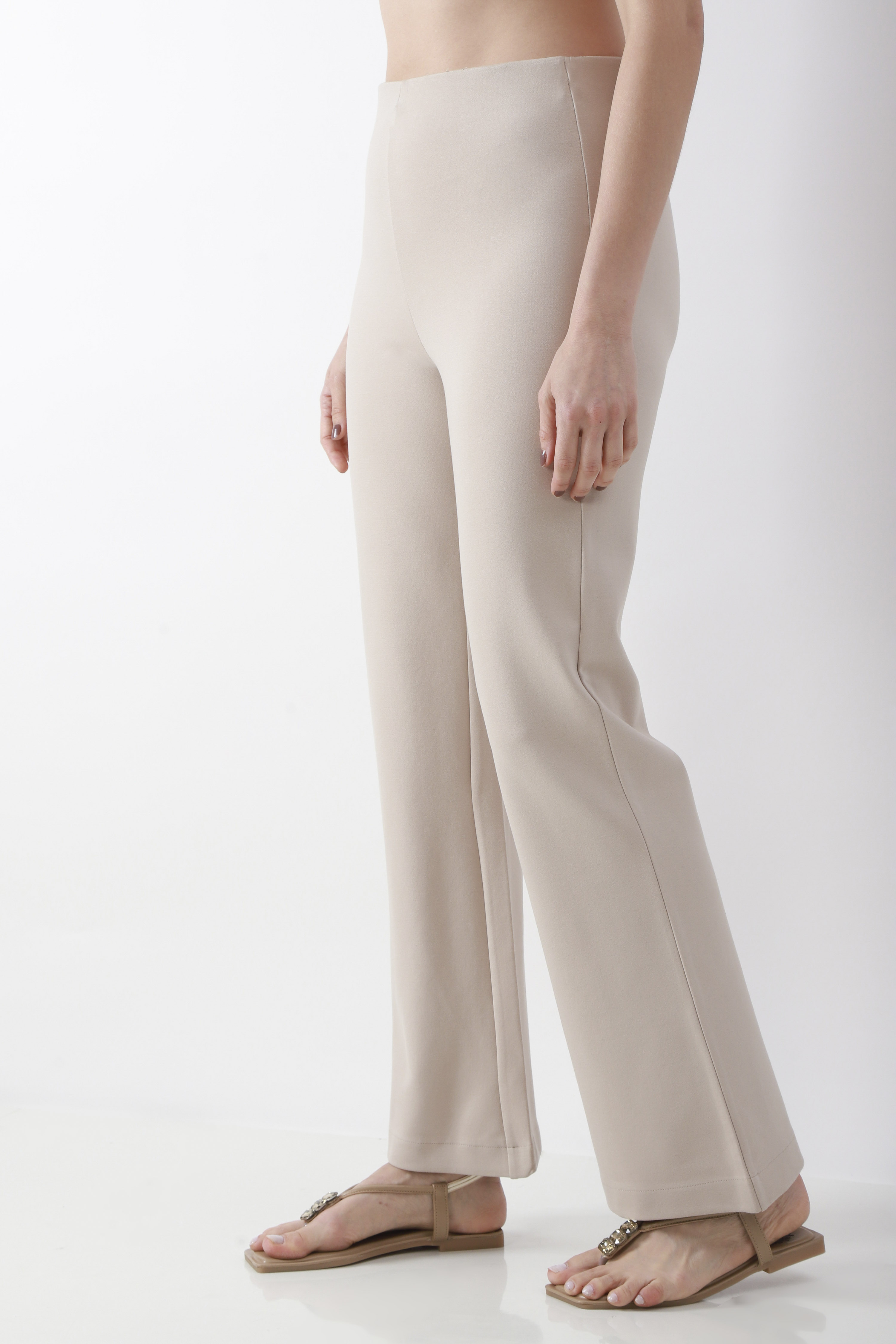White Solid Flared Pants image number 2