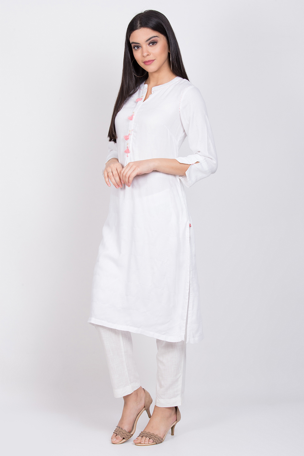 Ice Blue Rayon Straight Kurta image number 2