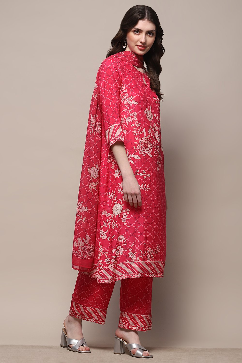Indigo Rayon Straight Suit Set image number 6