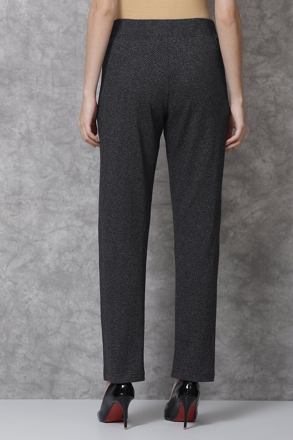 Navy Straight Cotton Pants image number 5