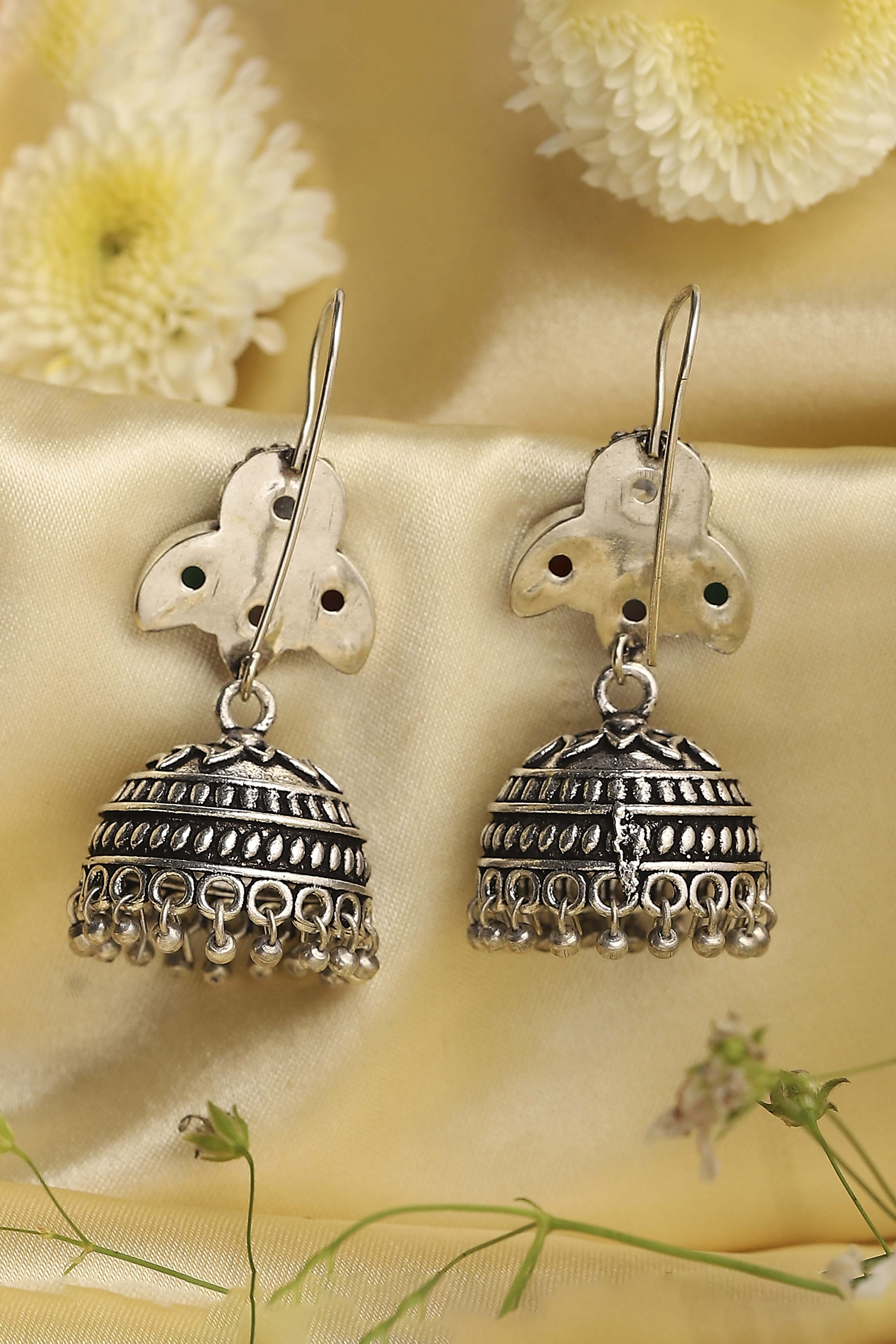 Multicolor Brass Jhumka image number 2