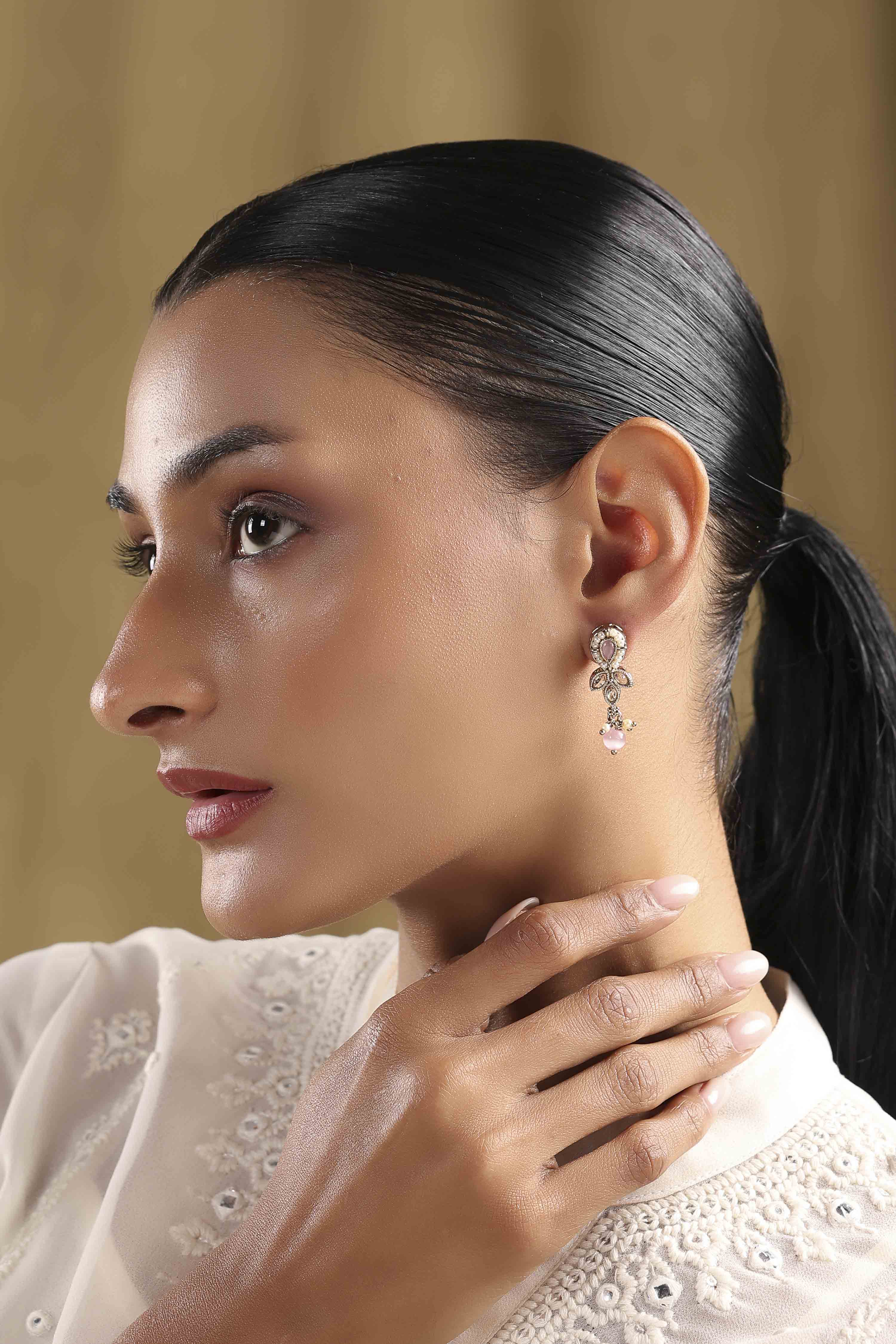 Light Pink Alloy Drop & Danglers image number 3