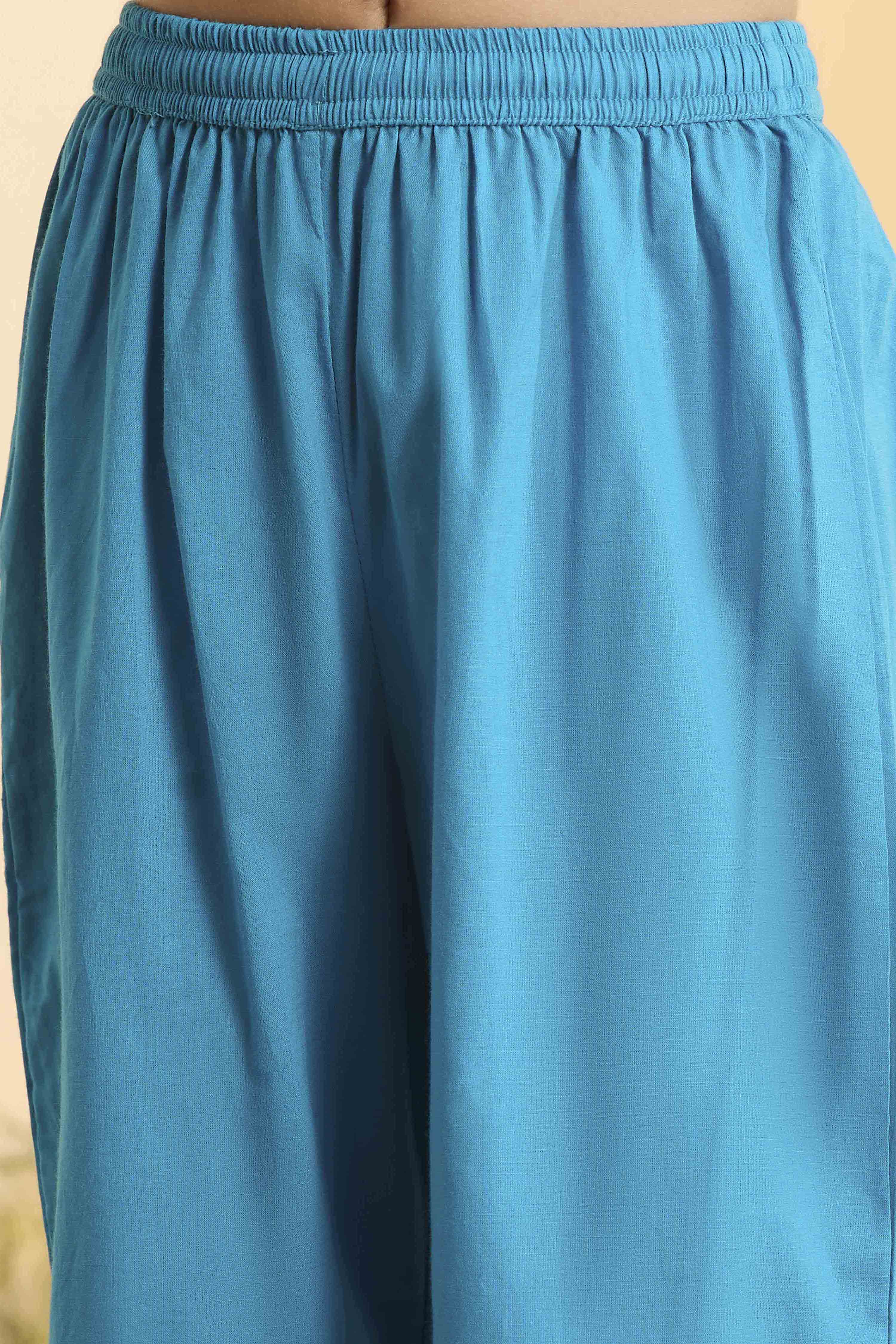 Teal Polyester Anarkali Suit Set image number 2