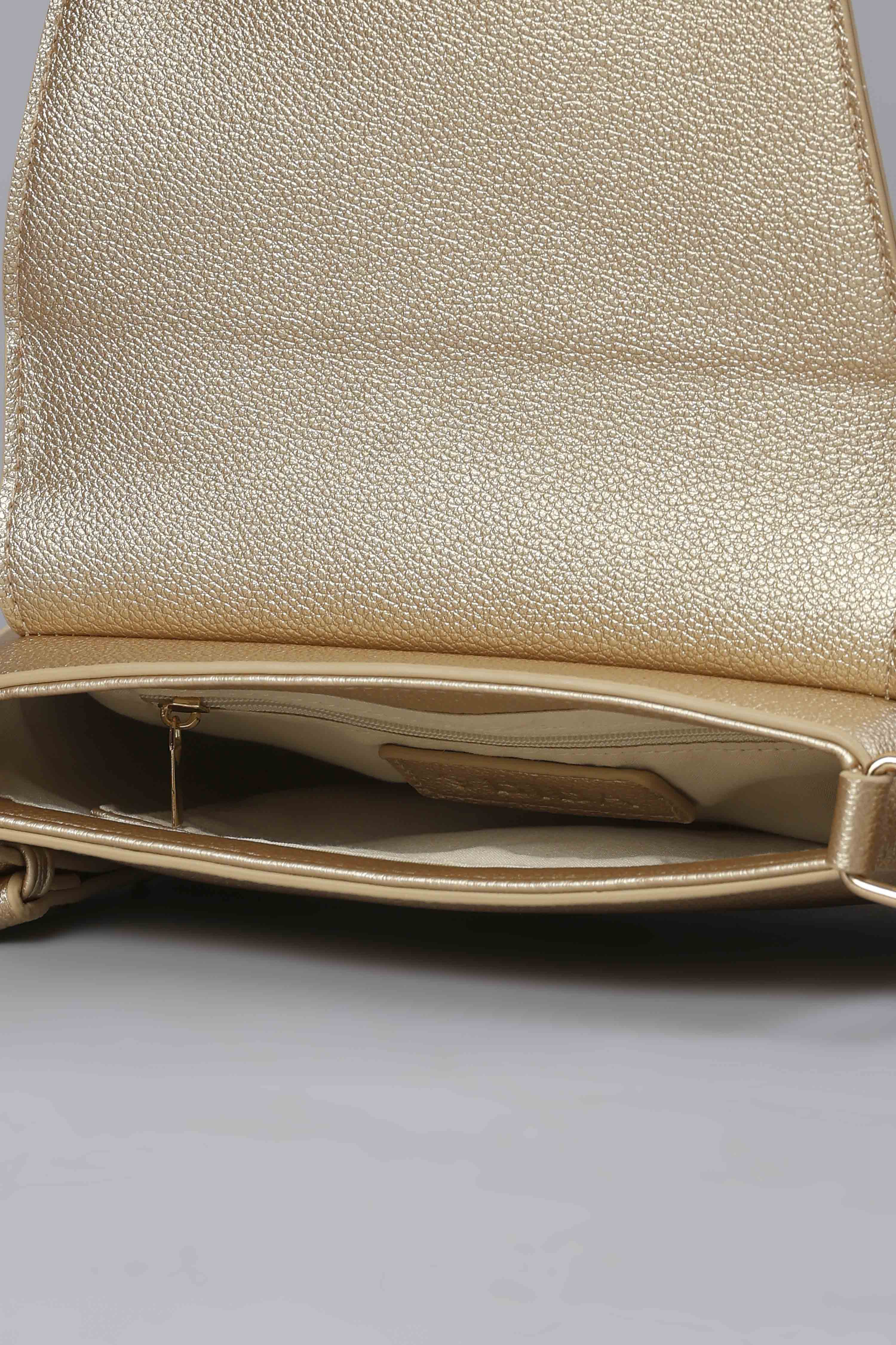 Gold PU Cross Body Bag image number 5