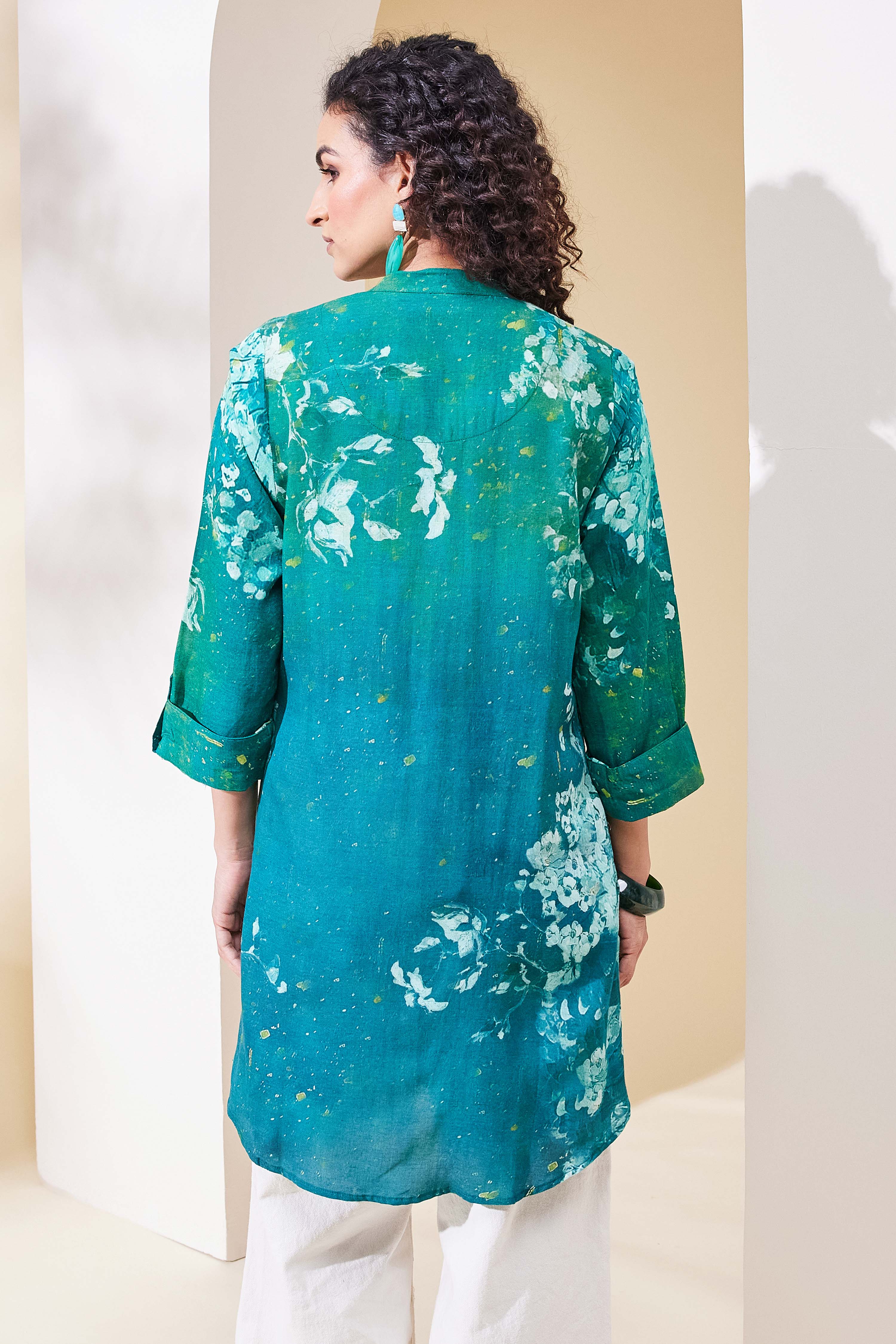 Green Viscose Rayon Straight Kurta image number 3