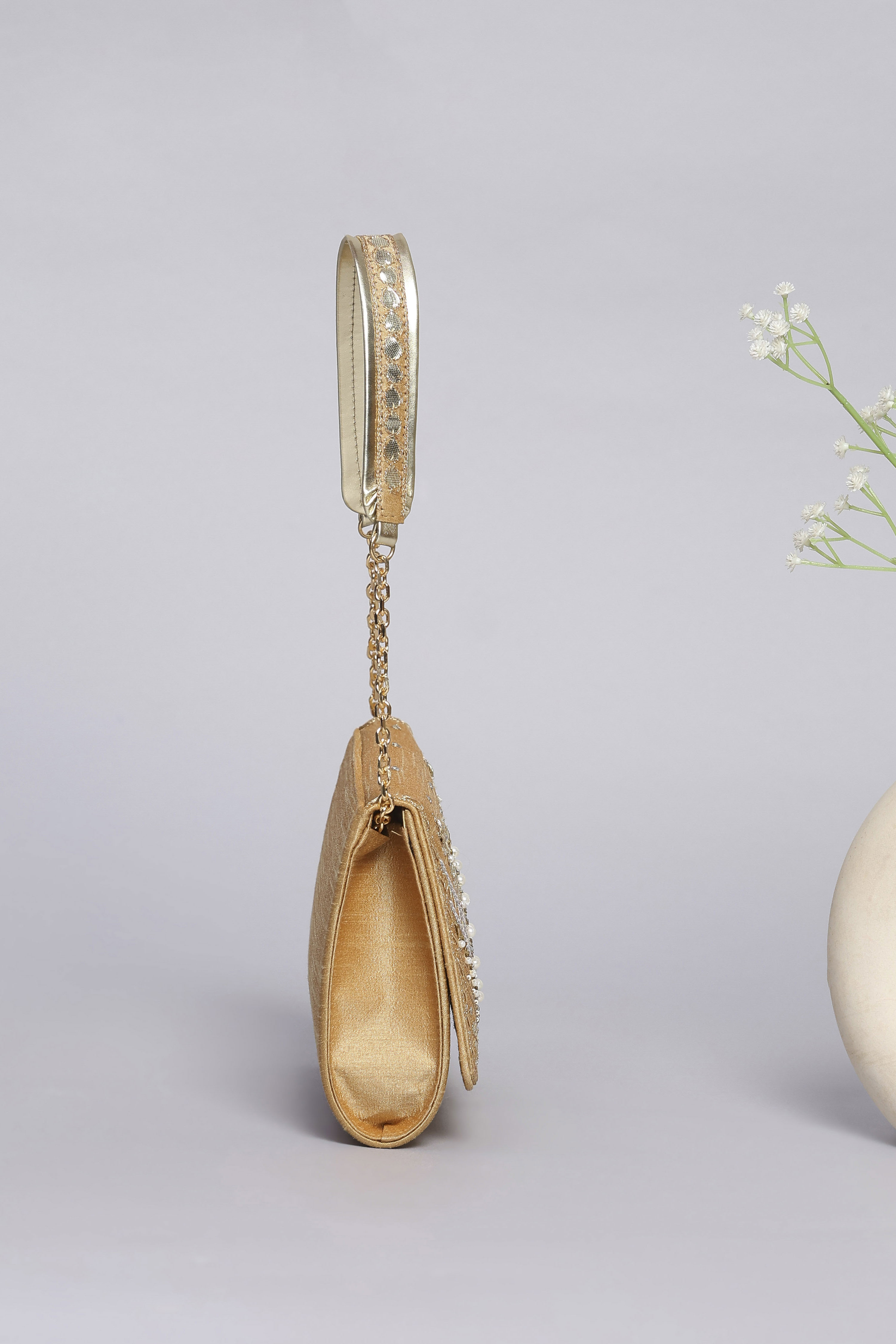 Gold Polycotton Clutch image number 3