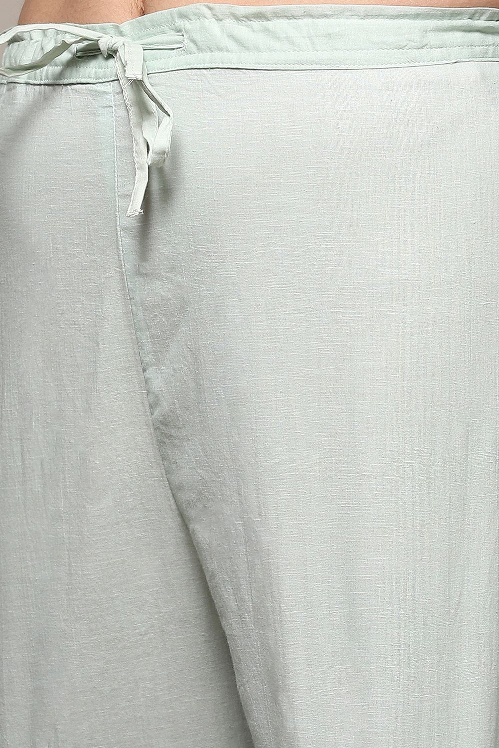 Sea Green Cotton Silk Straight Kurta Palazzo Suit Set image number 2