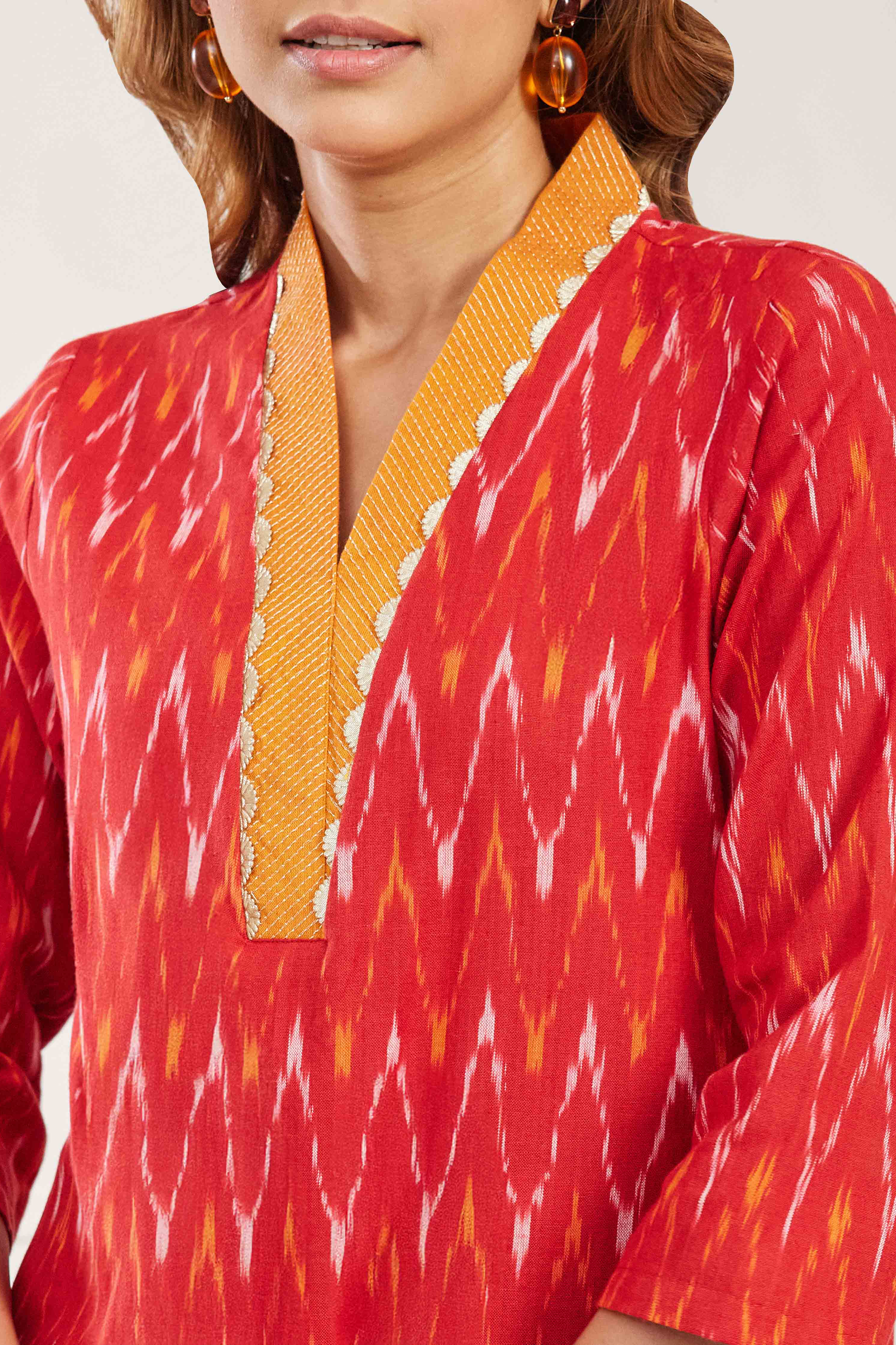 Brown Cotton Straight Kurta image number 1