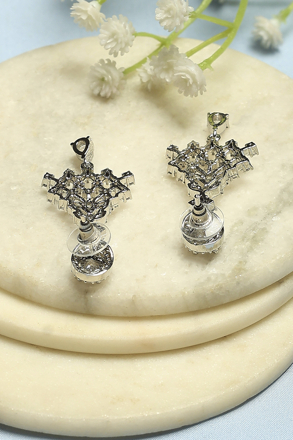 White Alloy Drop & Danglers image number 2