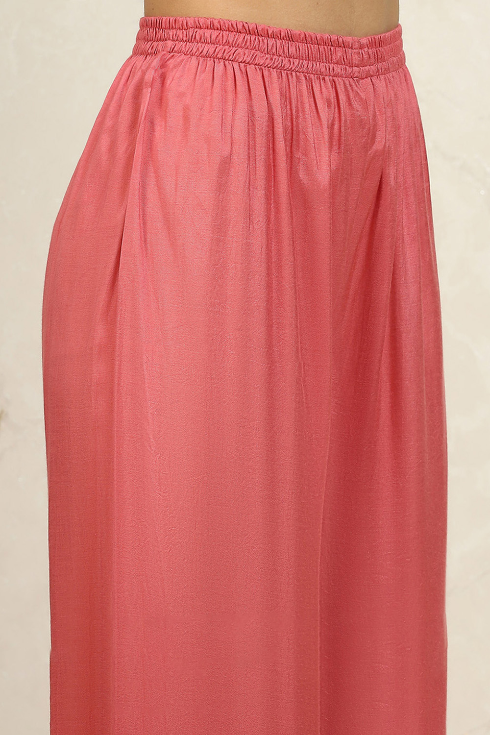 Pink Organza Hand Embroidered Unstitched Suit Set image number 3