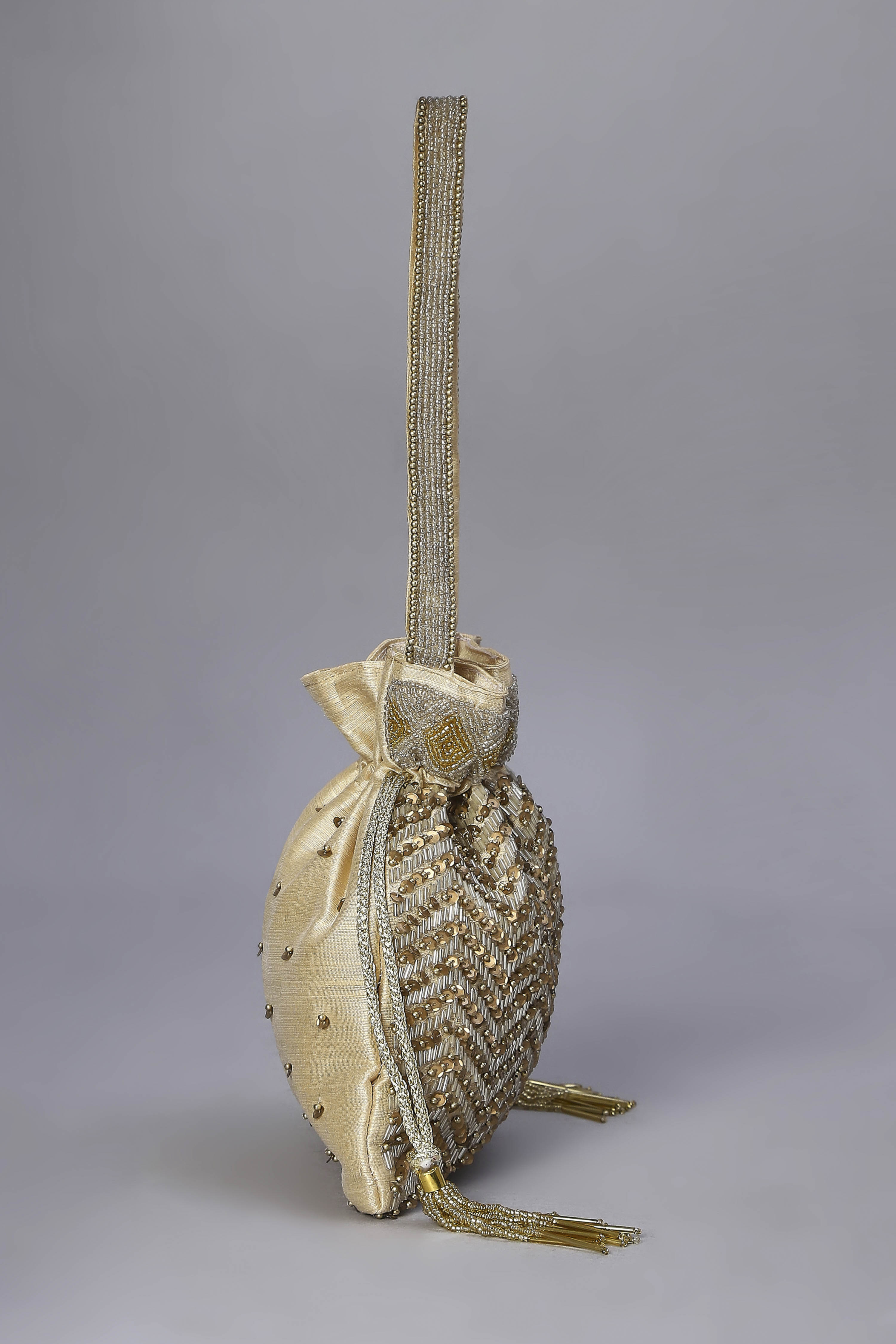 Gold Fabric Potli Bag image number 4