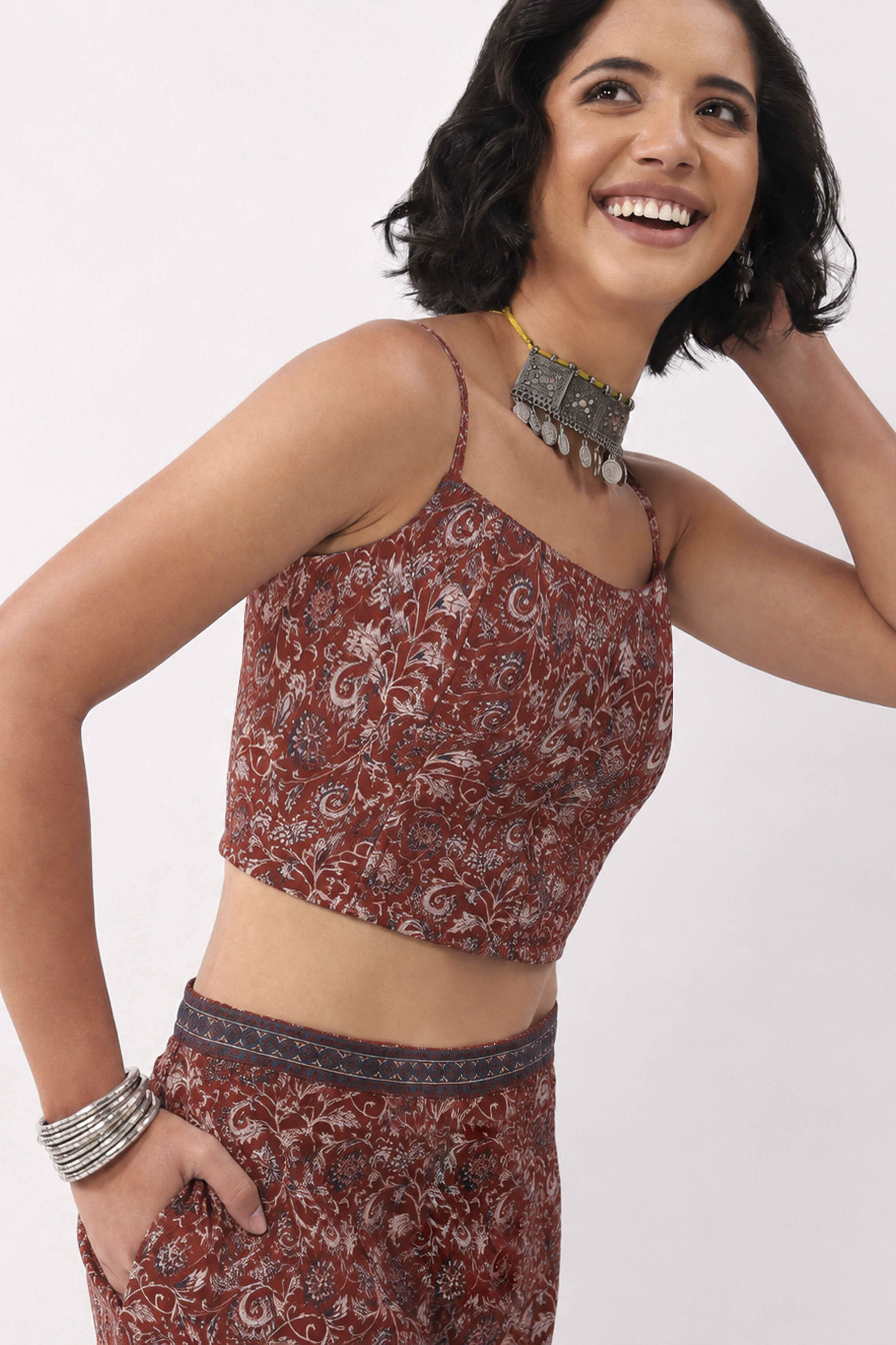 Blue Cotton Printed Top image number 3