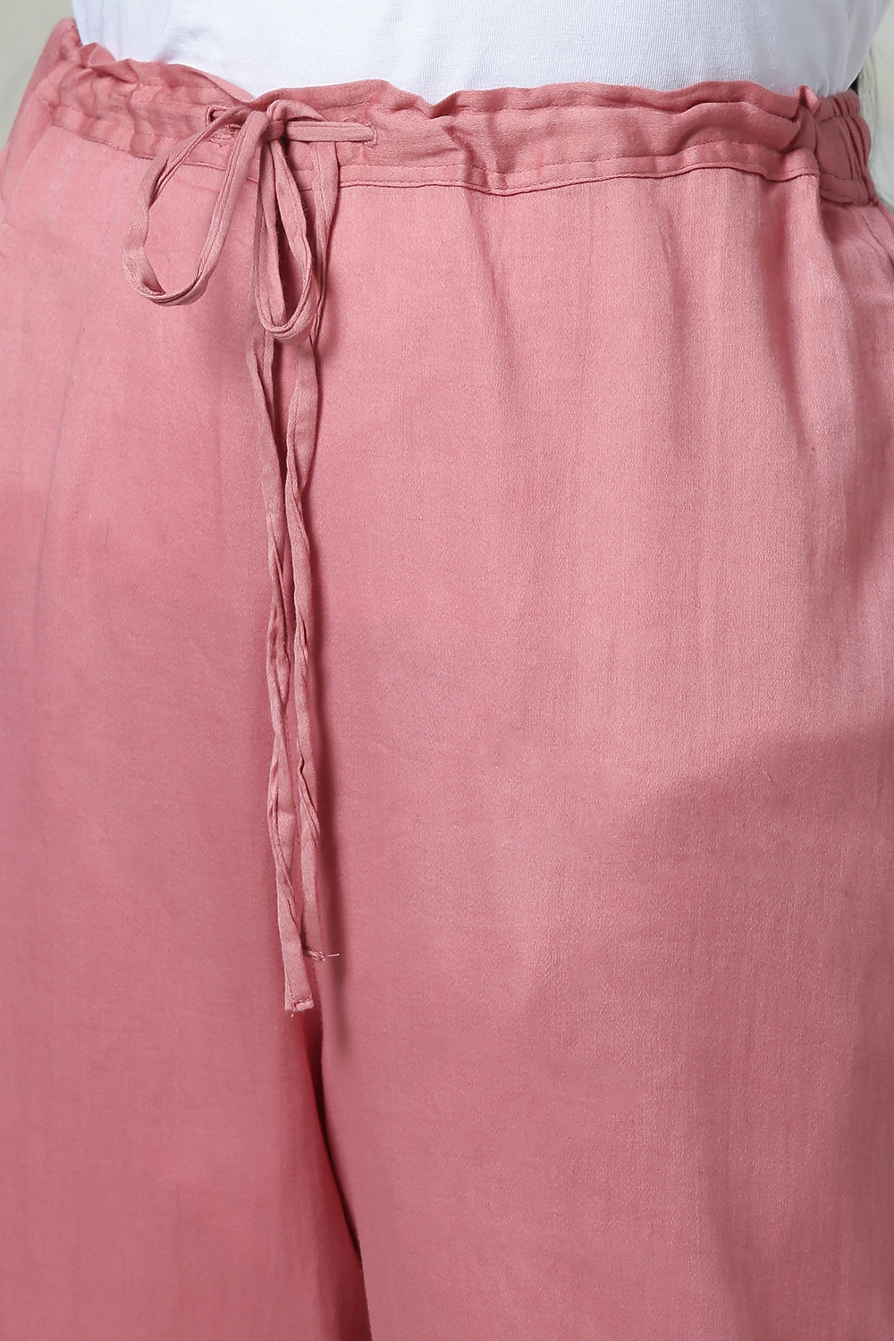 Onion Pink Cotton Silk Straight Kurta Pant Suit Set image number 3