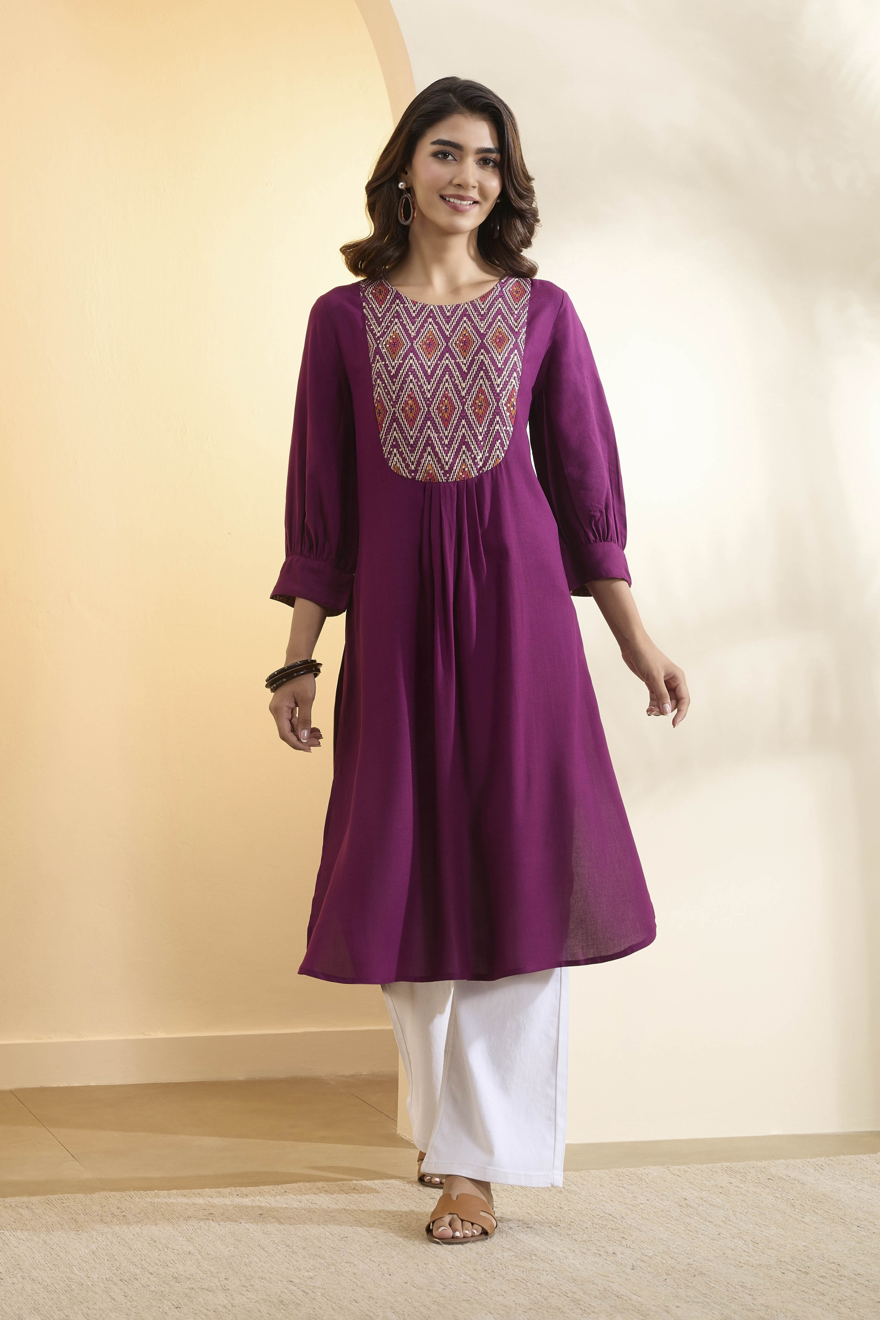 Mustard Viscose Rayon Straight Kurta image number 5