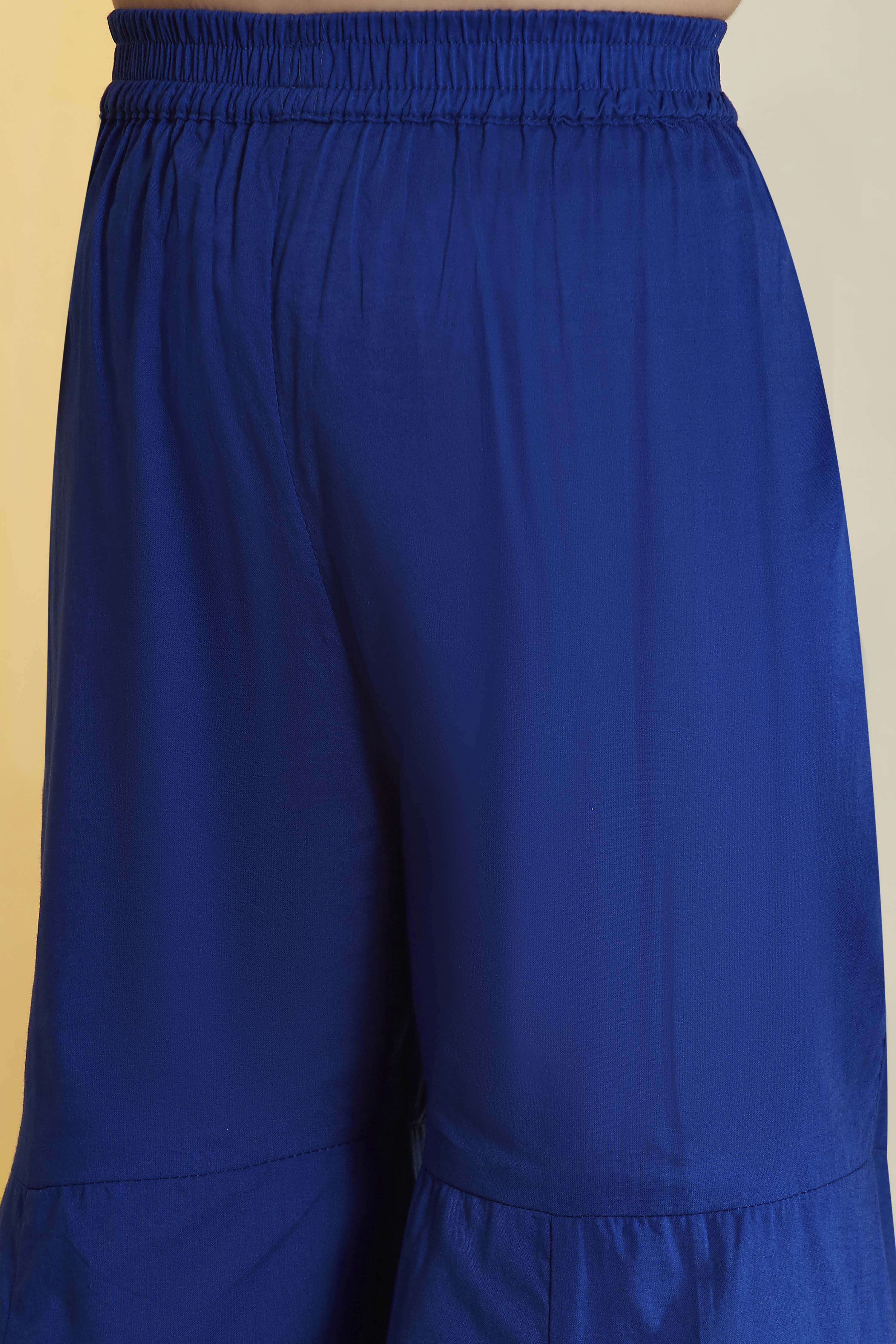 Blue Cotton Printed Straight Sharara Set image number 2