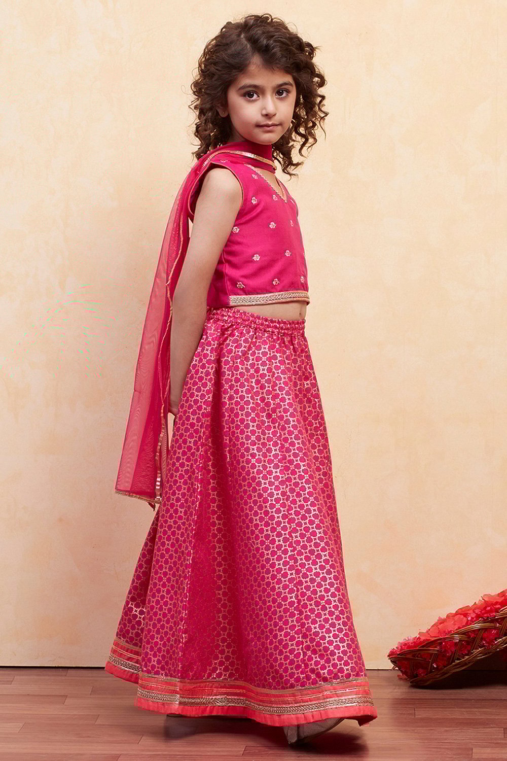 Black Polyester Lehenga Set image number 5