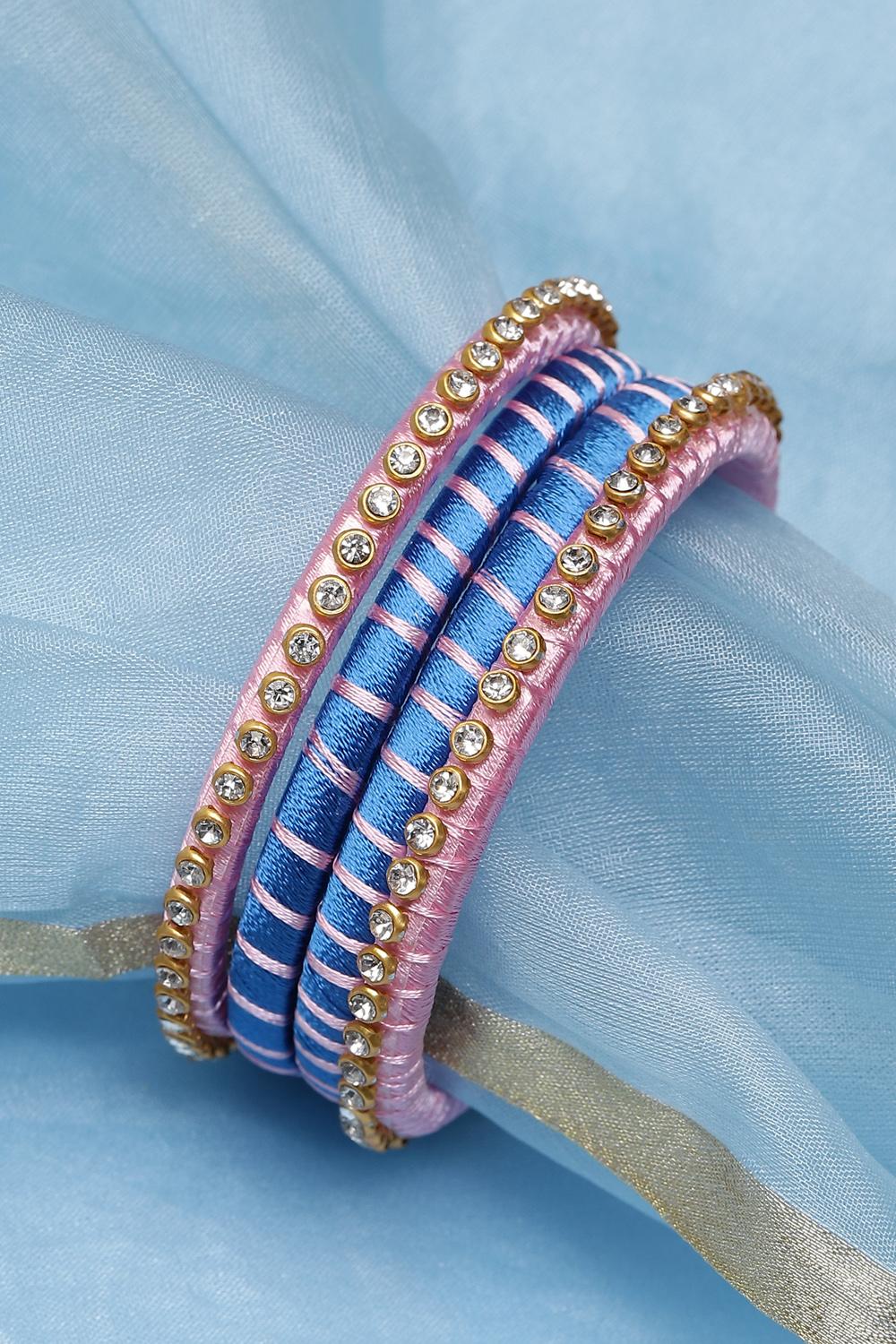Blue And Peach Girls Bangles image number 1