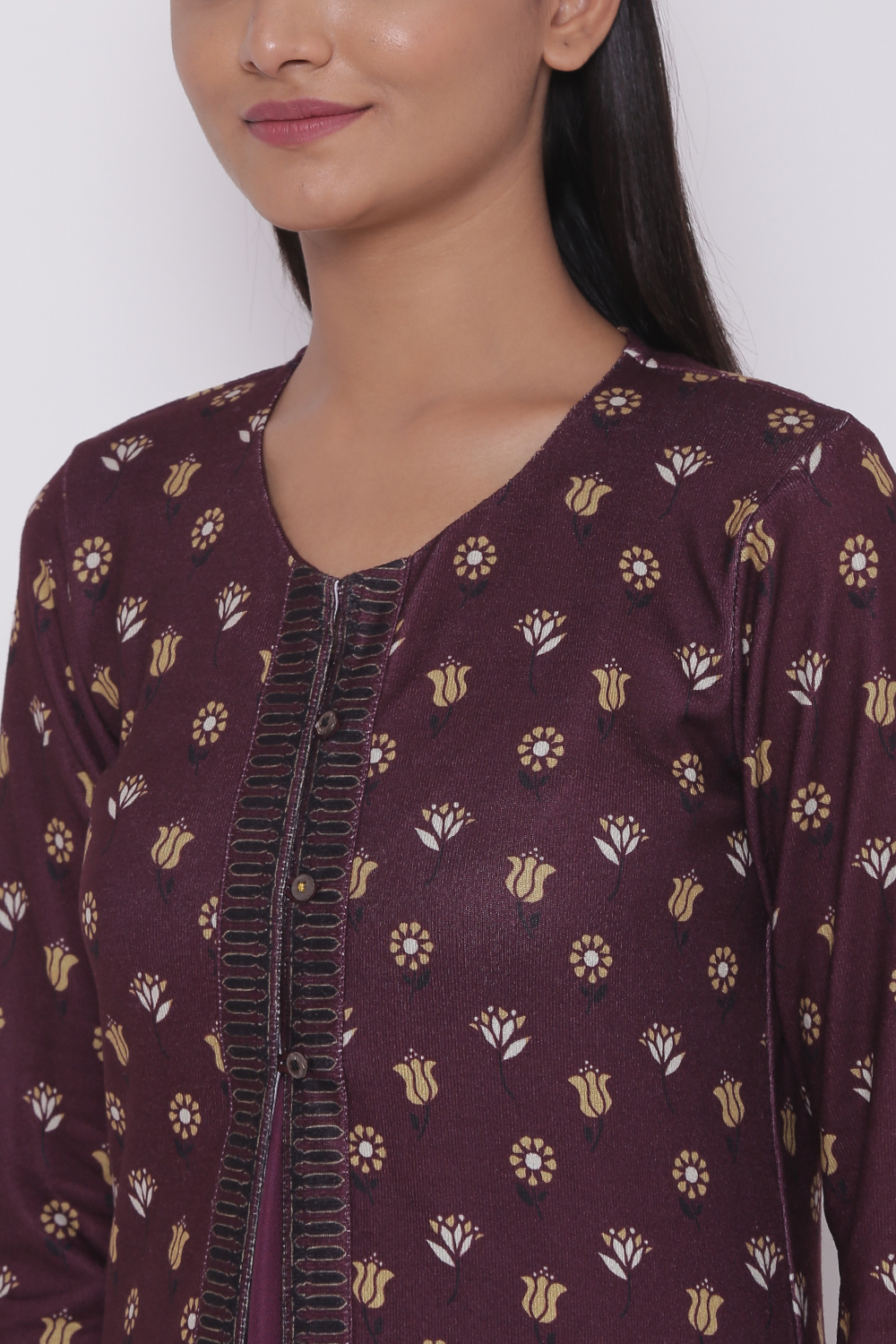 Olive Green Winter Yarndyed Kurta image number 1