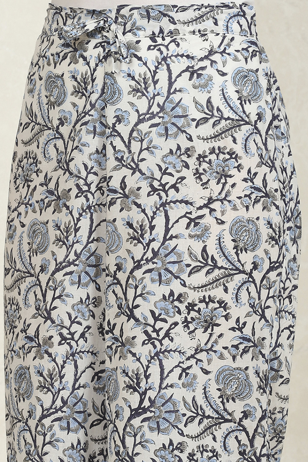 White and Blue Cotton Printed Unstitched Suit Set image number 3
