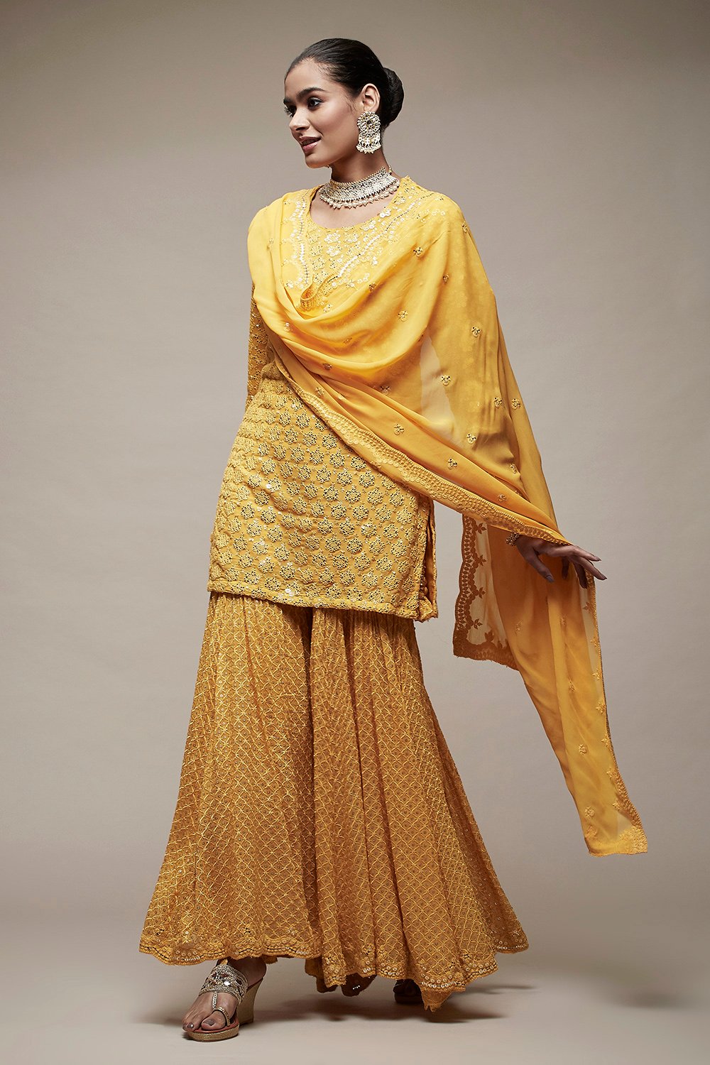 Pink Viscose Garara Suit Set image number 1