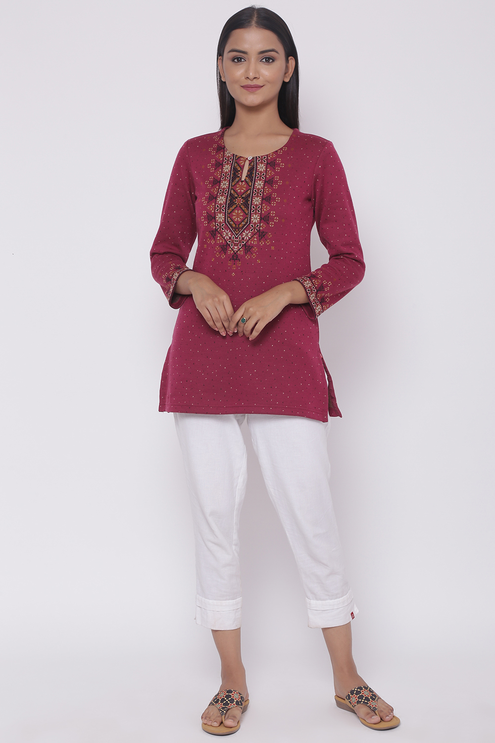 Black Woolen Short Yarndyed Kurti image number 2