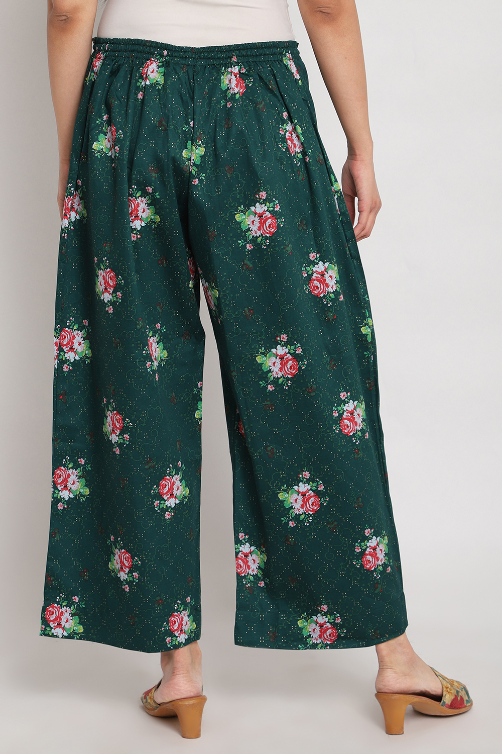 Mustard Cotton Palazzo Pants image number 4