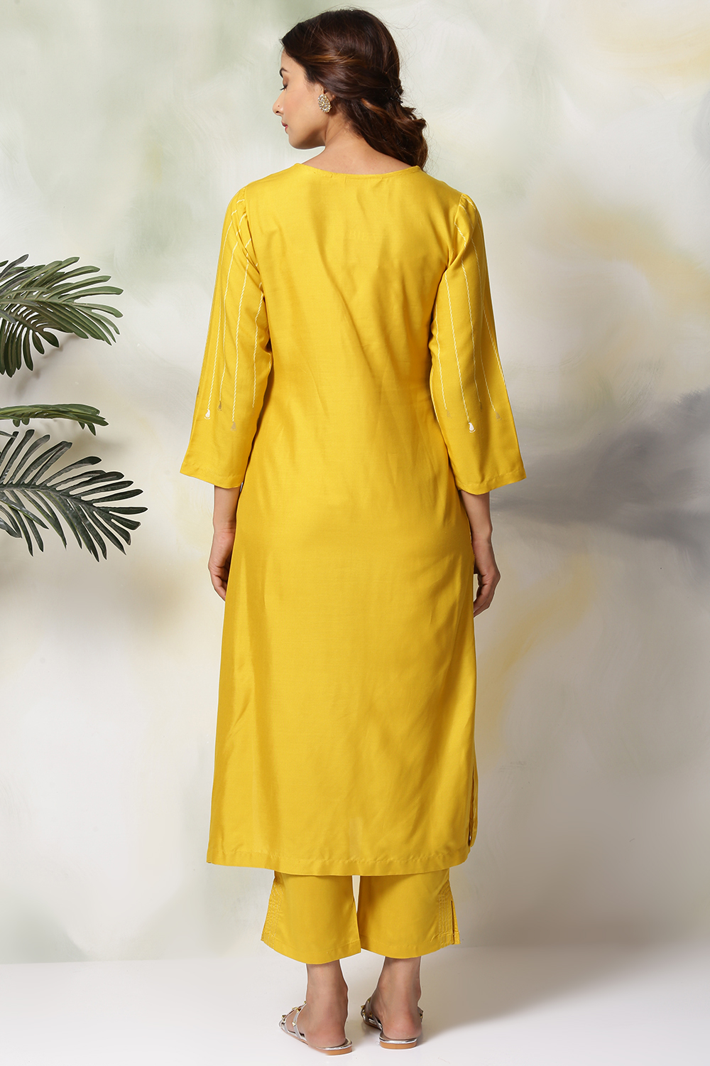 Blue Rayon Straight Kurta Pants Set image number 5