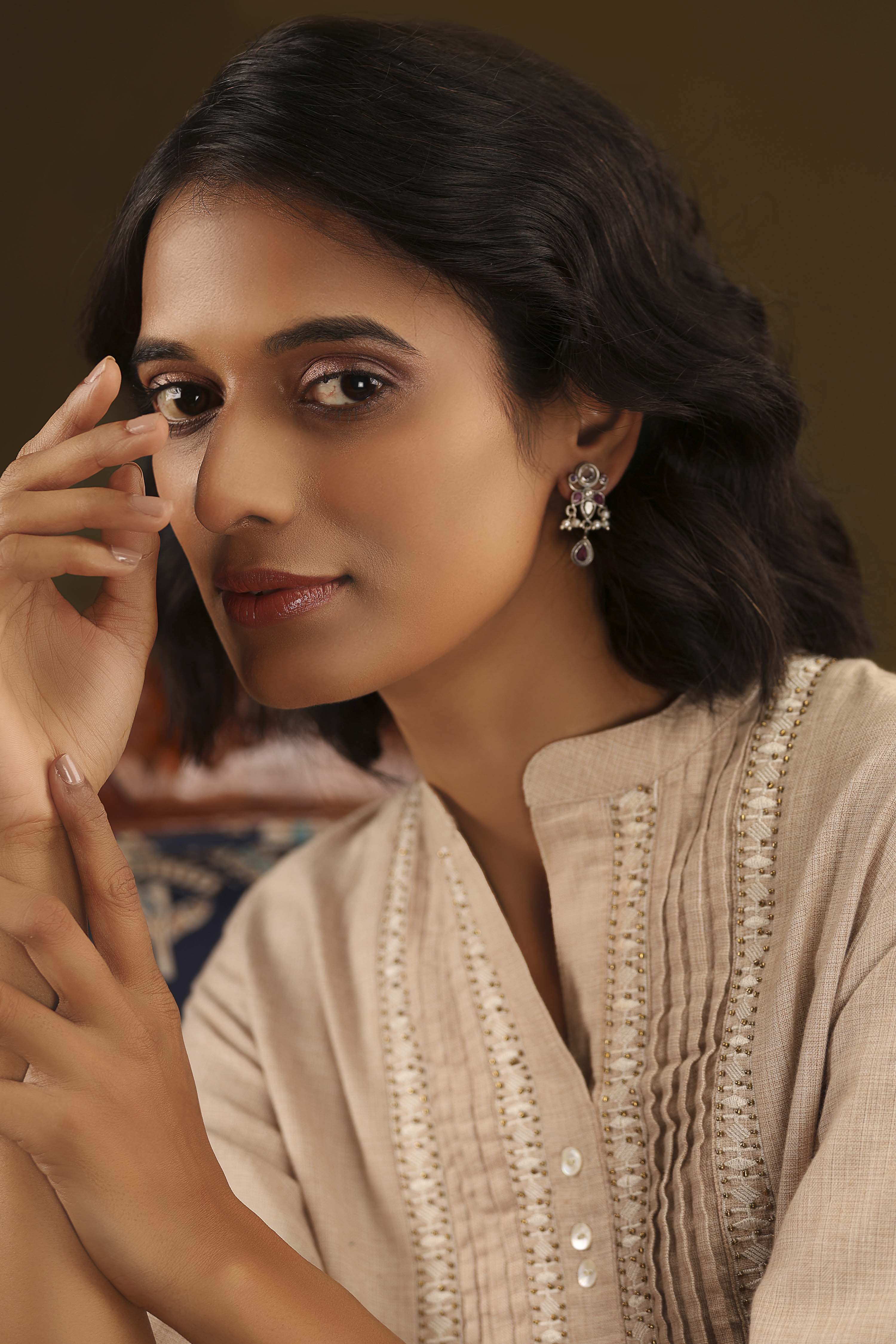 Dark Pink Brass Drop & Danglers image number 3