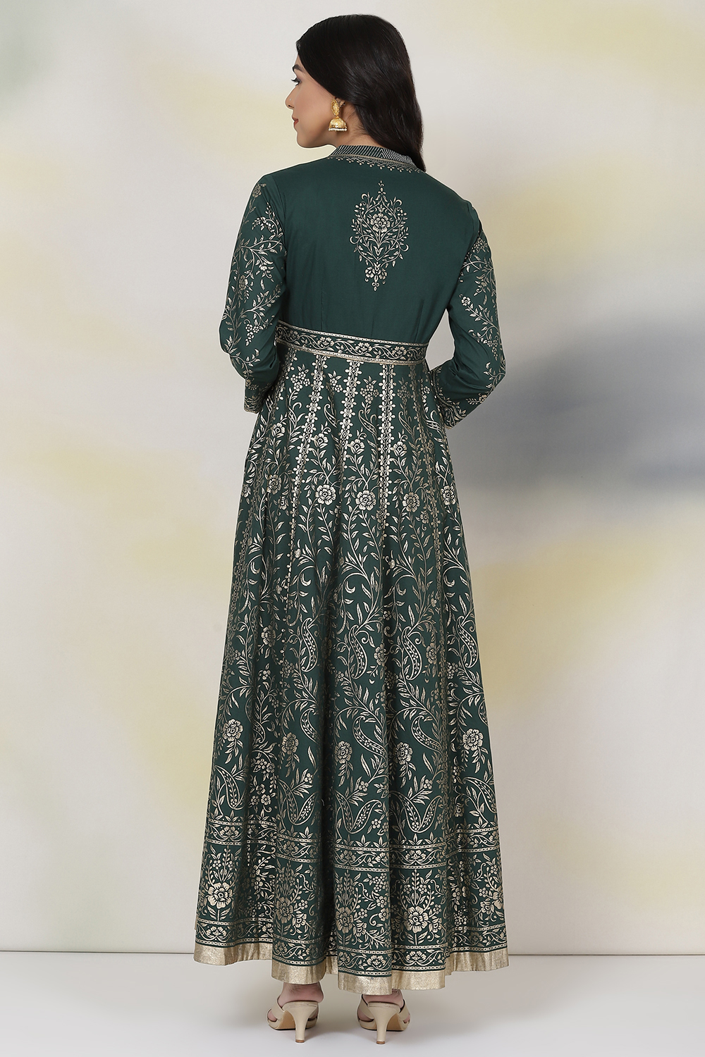 Green Cotton Fusion Dress image number 5