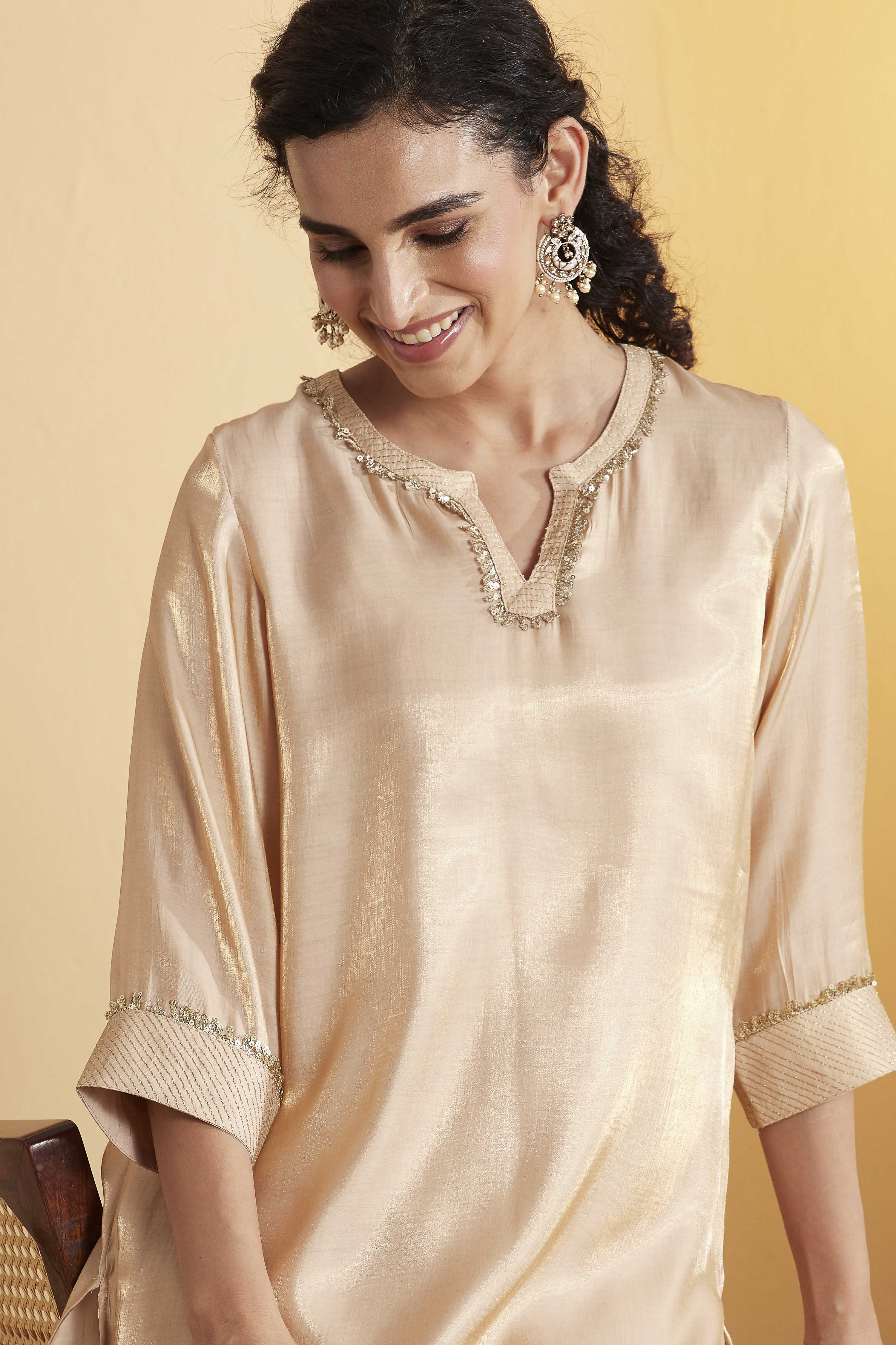 Sky Blue Viscose Rayon Straight Kurta Pants Set image number 1