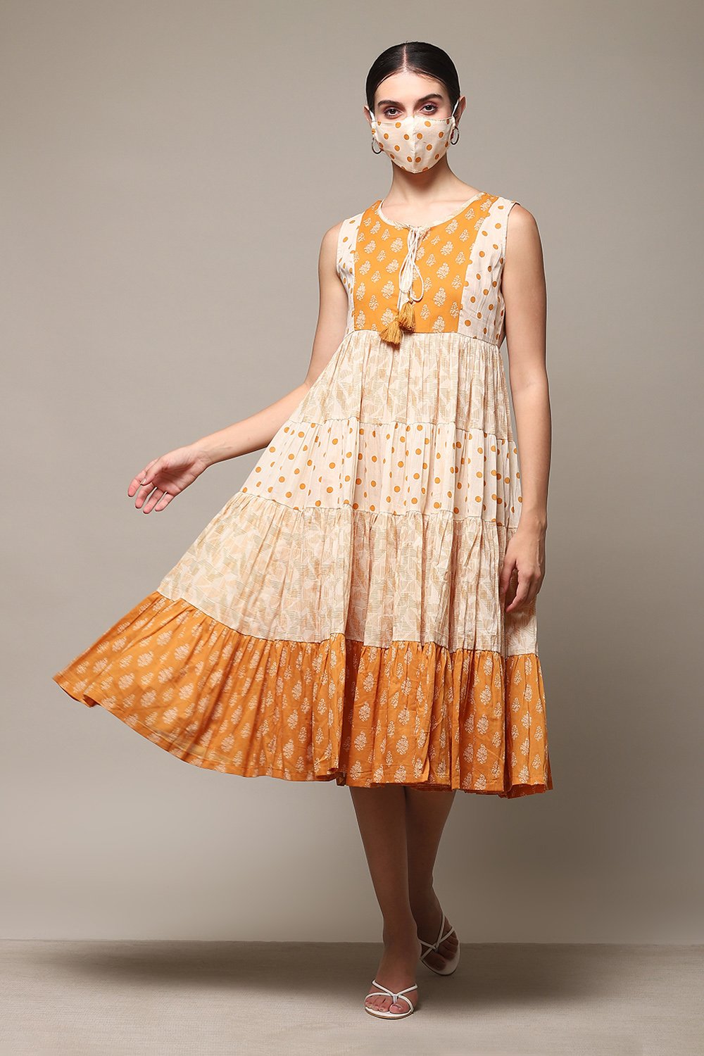 Lavender Cotton Tiered Dress image number 5