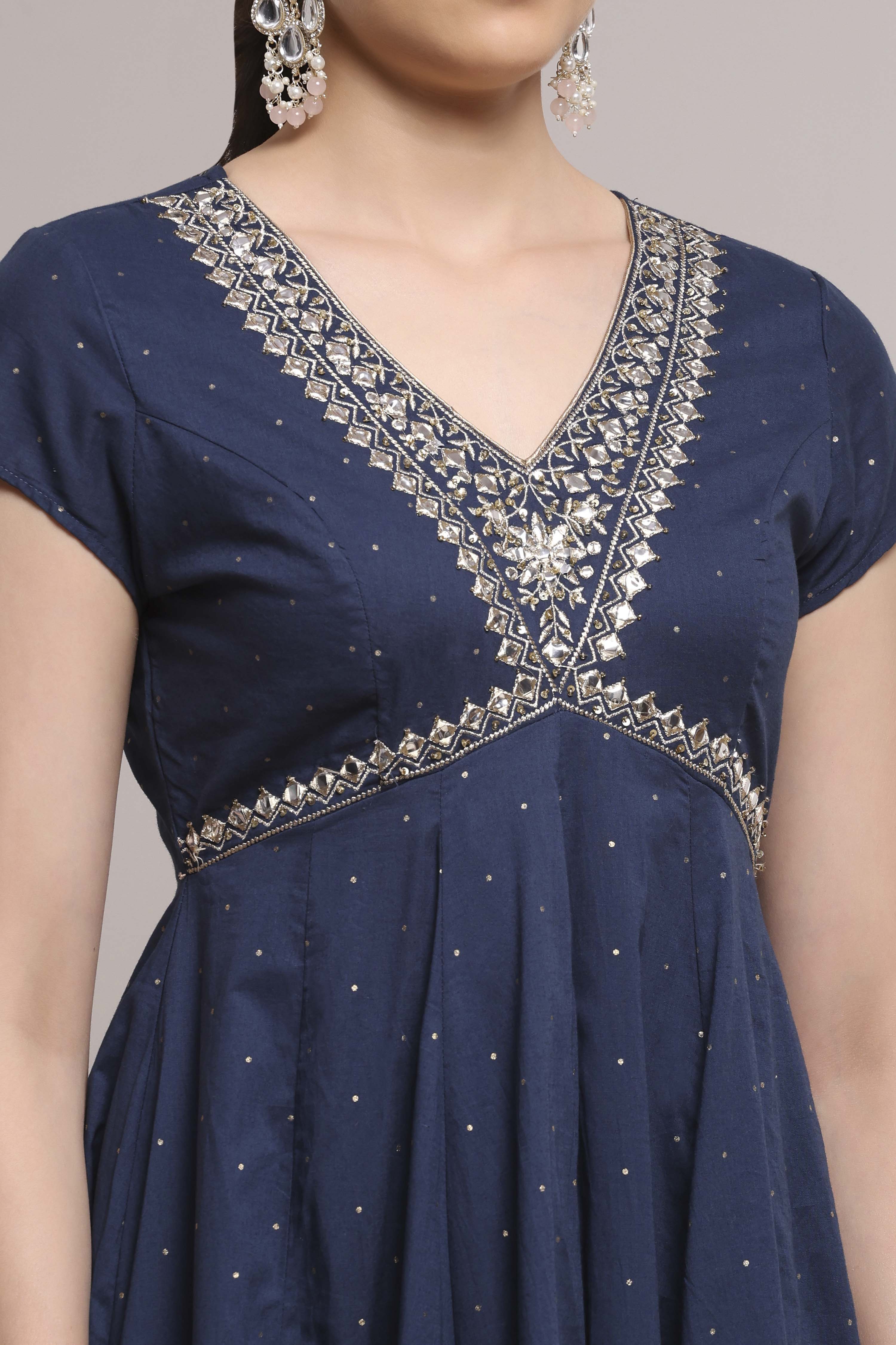 Blue Cotton Printed Lehenga Set image number 1