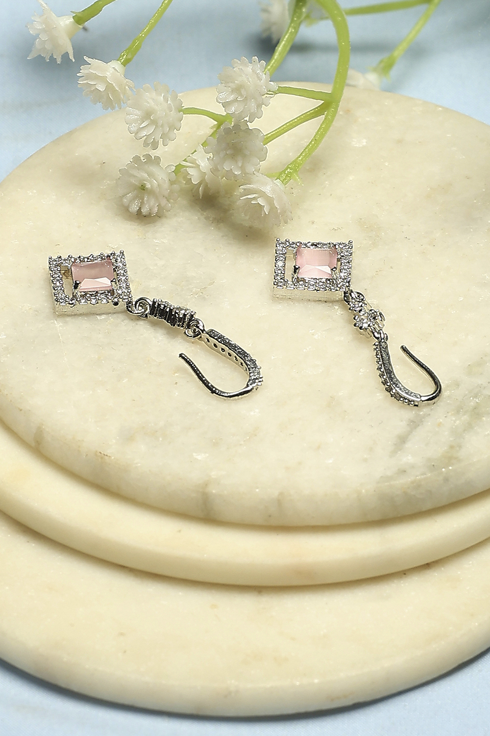 Light Pink Stone Earrings image number 2