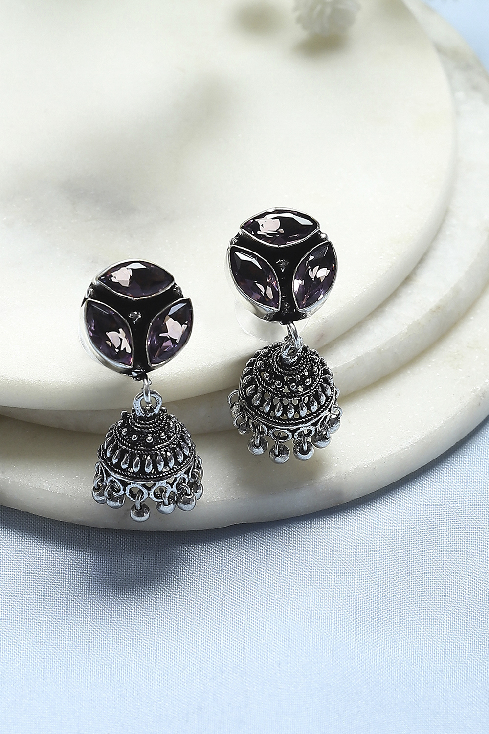Light Purple Brass Jhumka image number 0