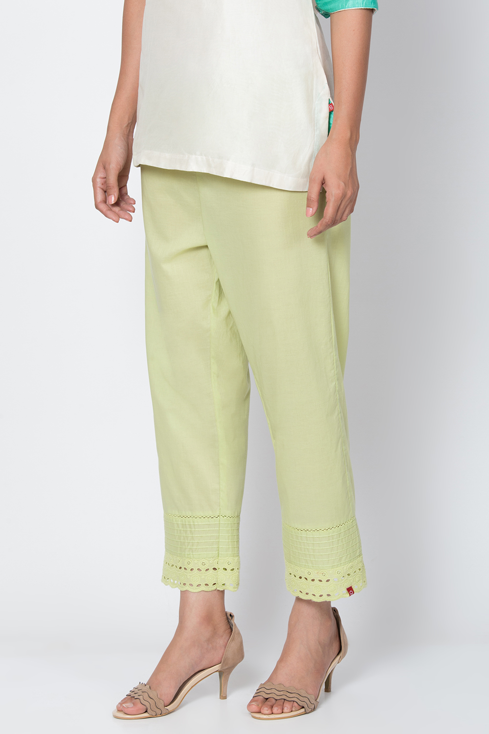 Red Cotton Solid Pant image number 0