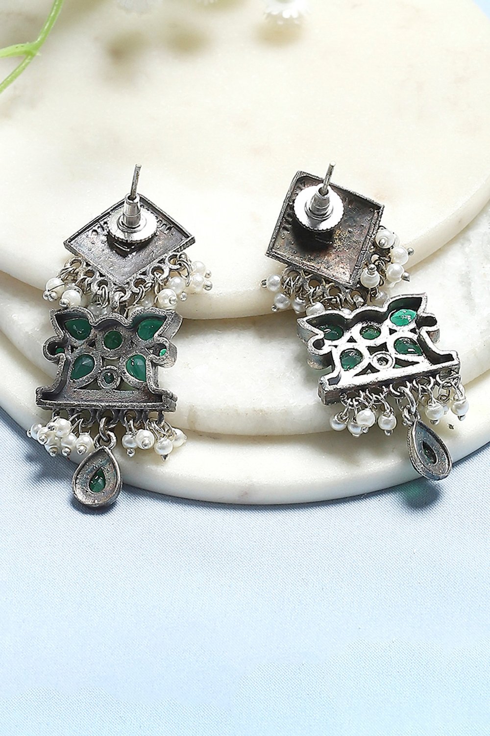 Green Brass Drop & Danglers image number 2