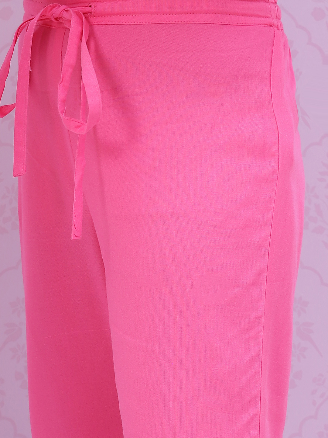 Pink Rayon Kalidar Printed Kurta Set image number 2