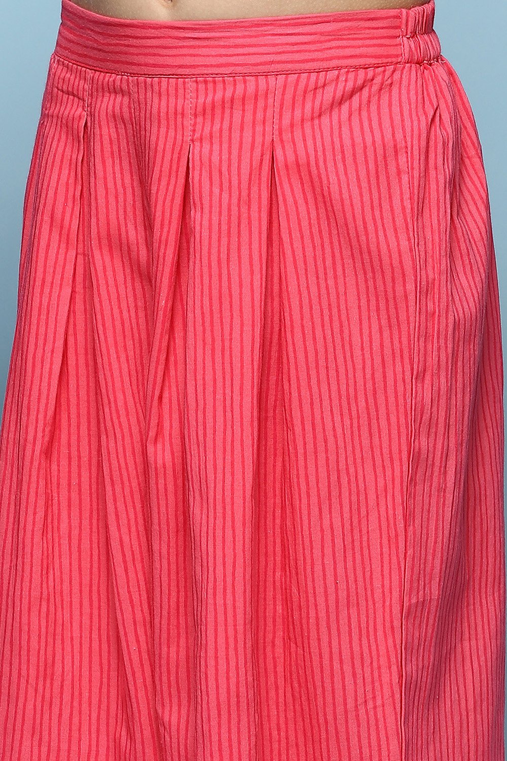 Pink Cotton Straight Printed Kurta Set image number 2