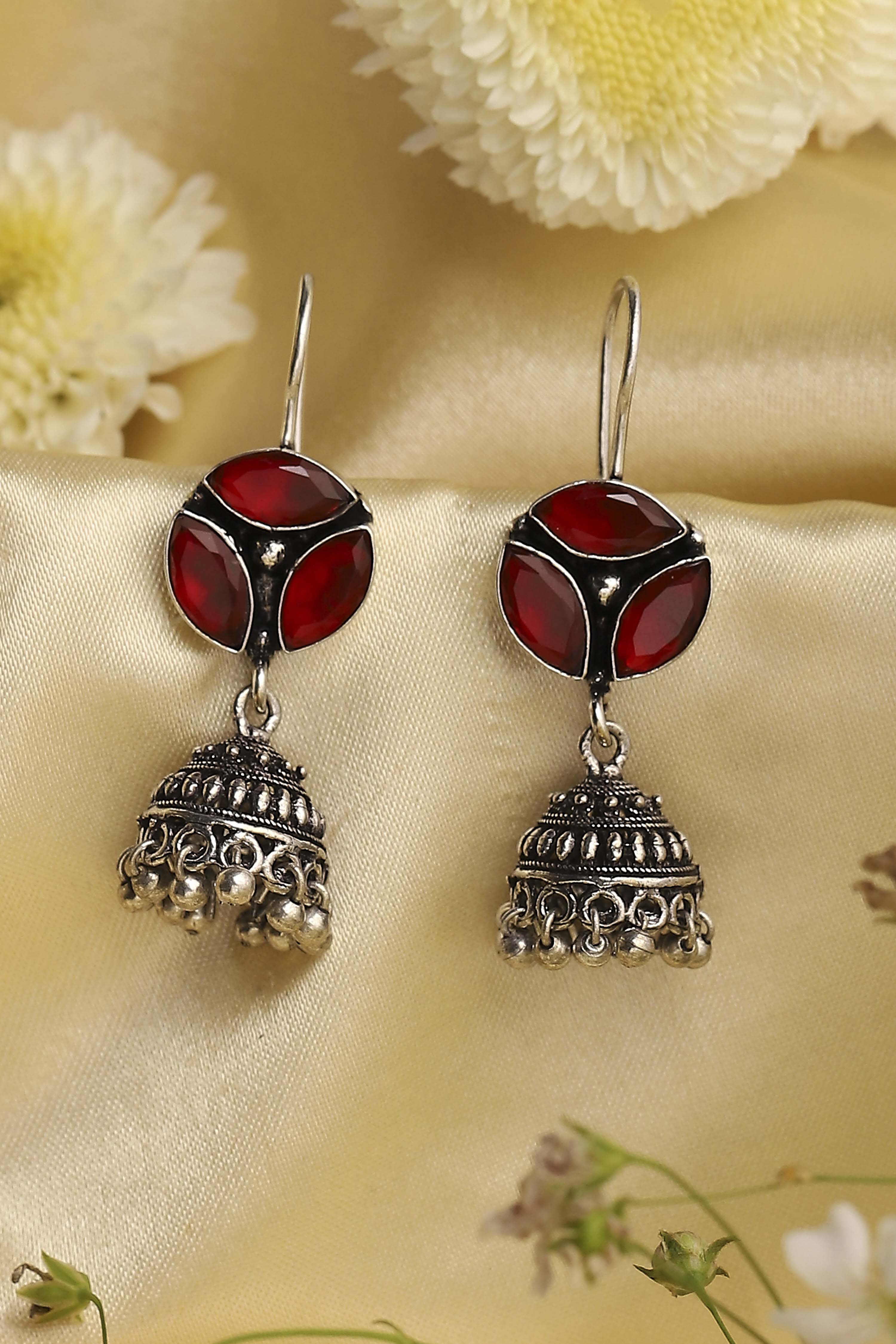 Red Brass Jhumka image number 0