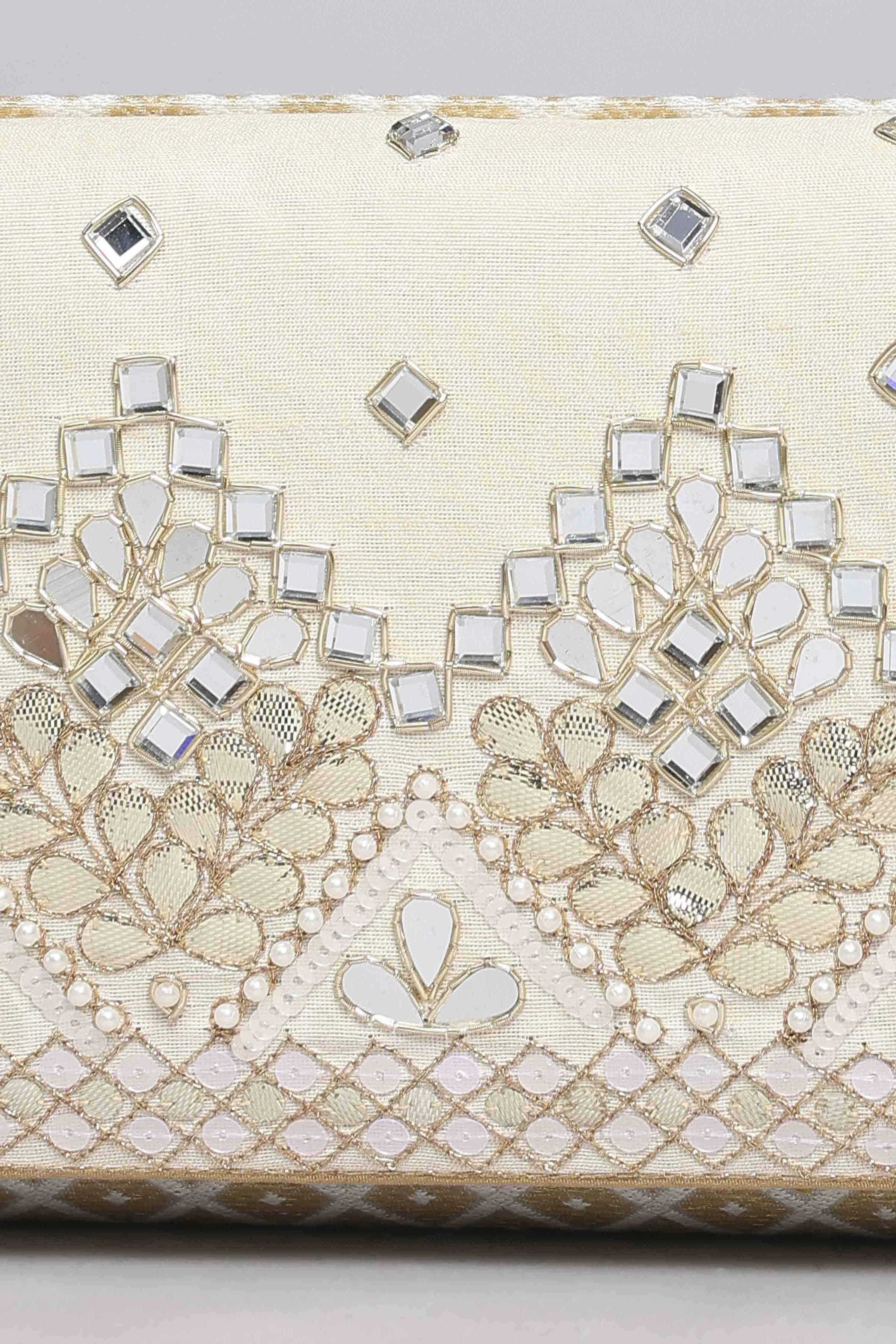 Ivory Polycotton Clutch image number 1