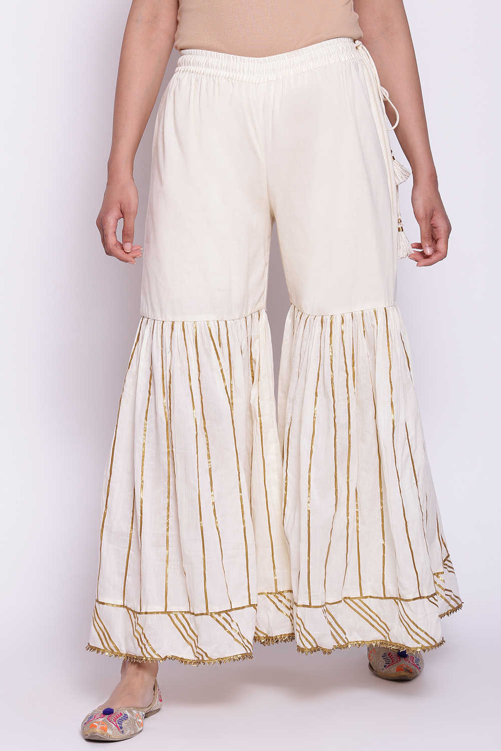 Crimson Red Cotton Sharara image number 0