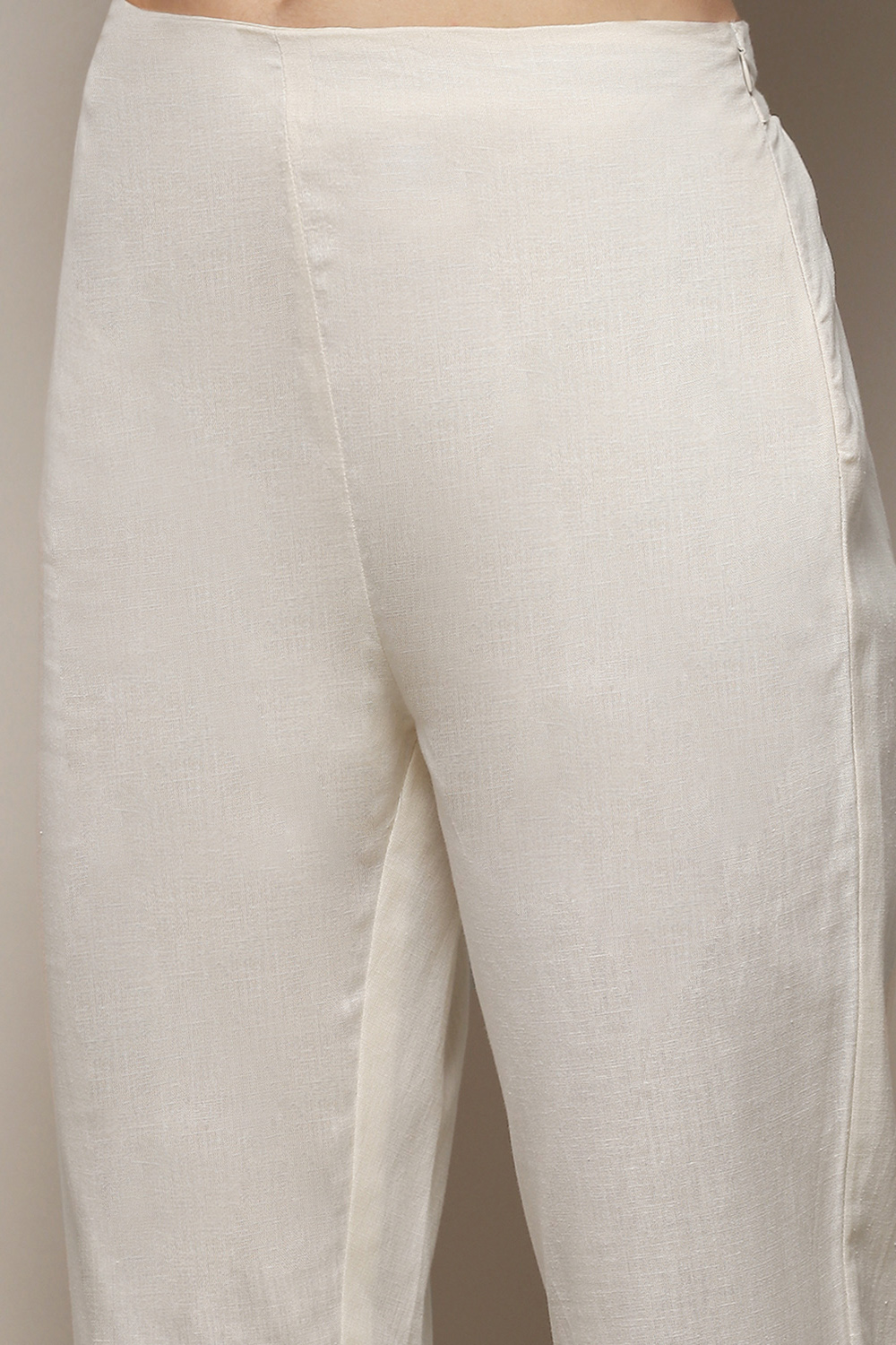 Blue Cotton Flax Narrow Kurta Pant Suit Set image number 2