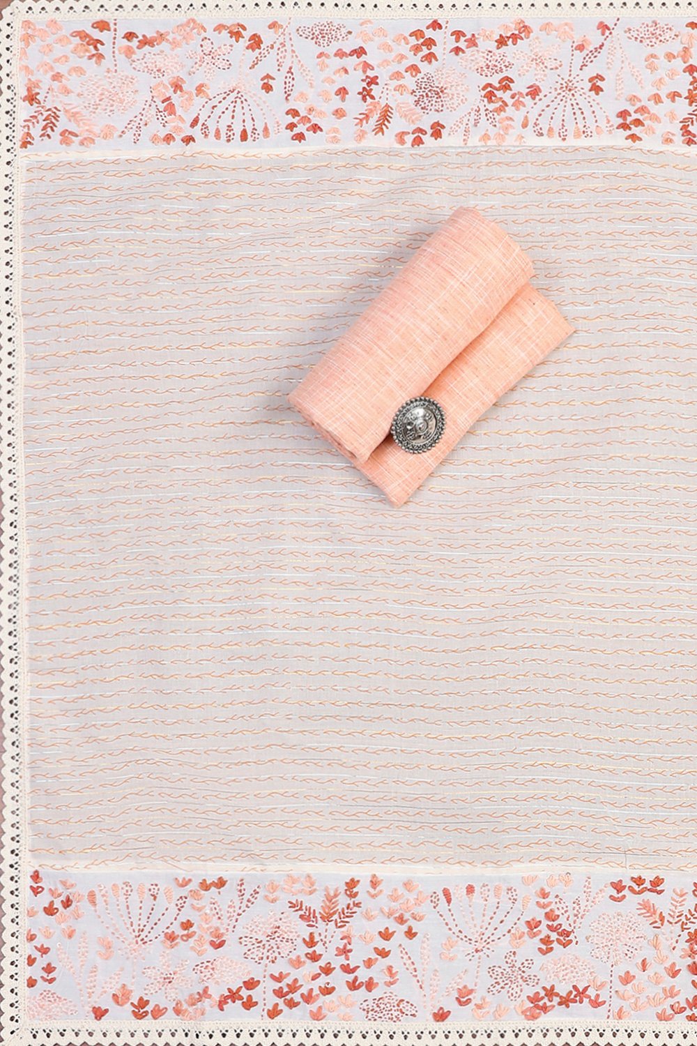 Peach Cotton Unstitched Suit Set image number 2