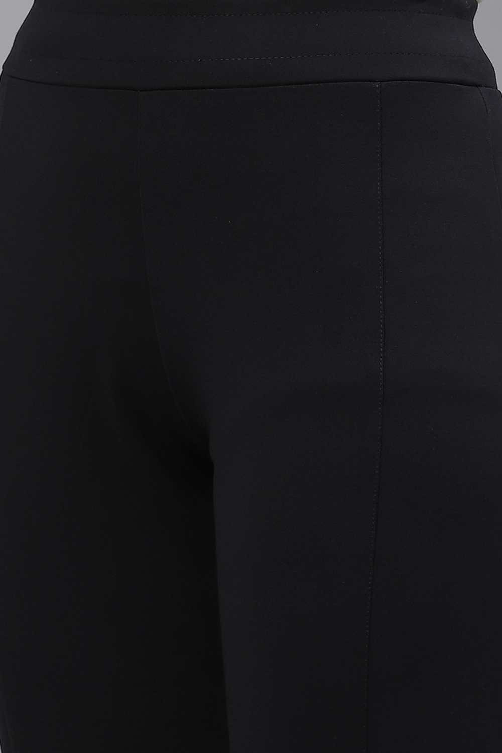 Navy Straight Poly Viscose Leggings image number 1